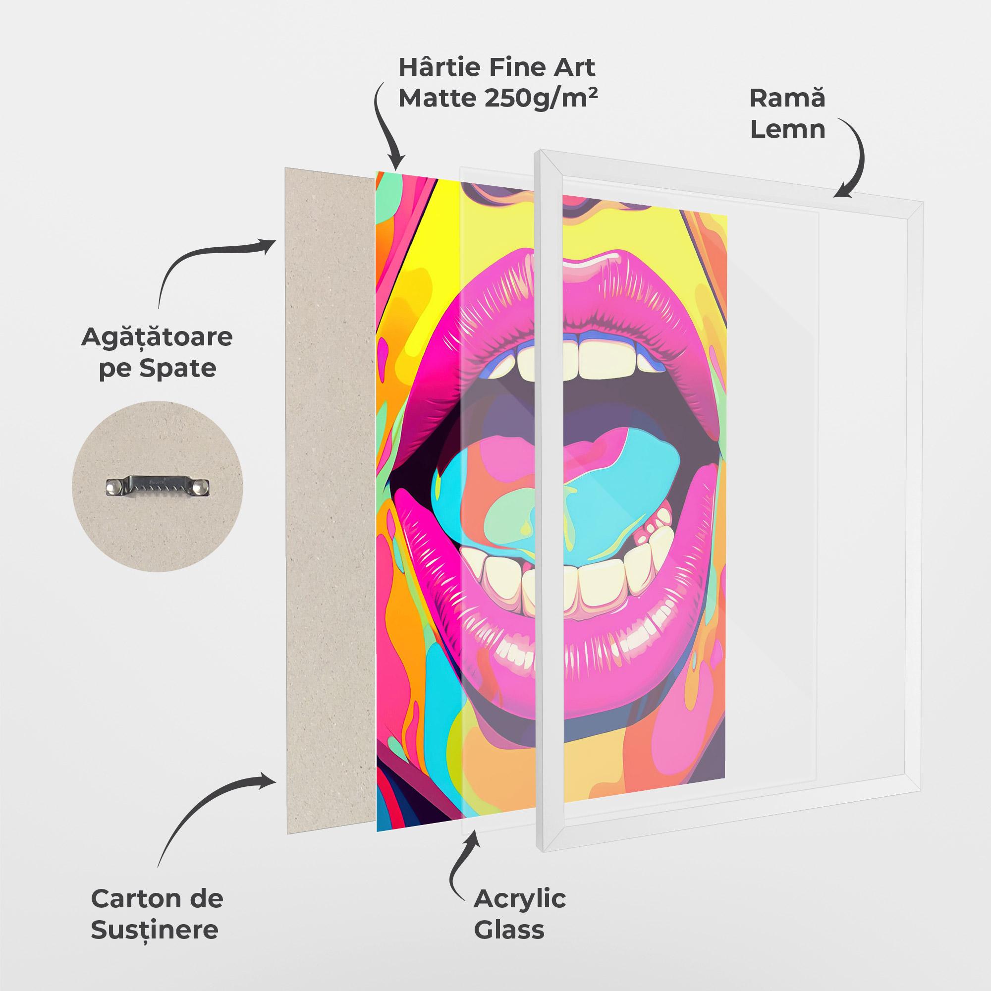 Poster Înrămat Pop Art Mouth mockup 1