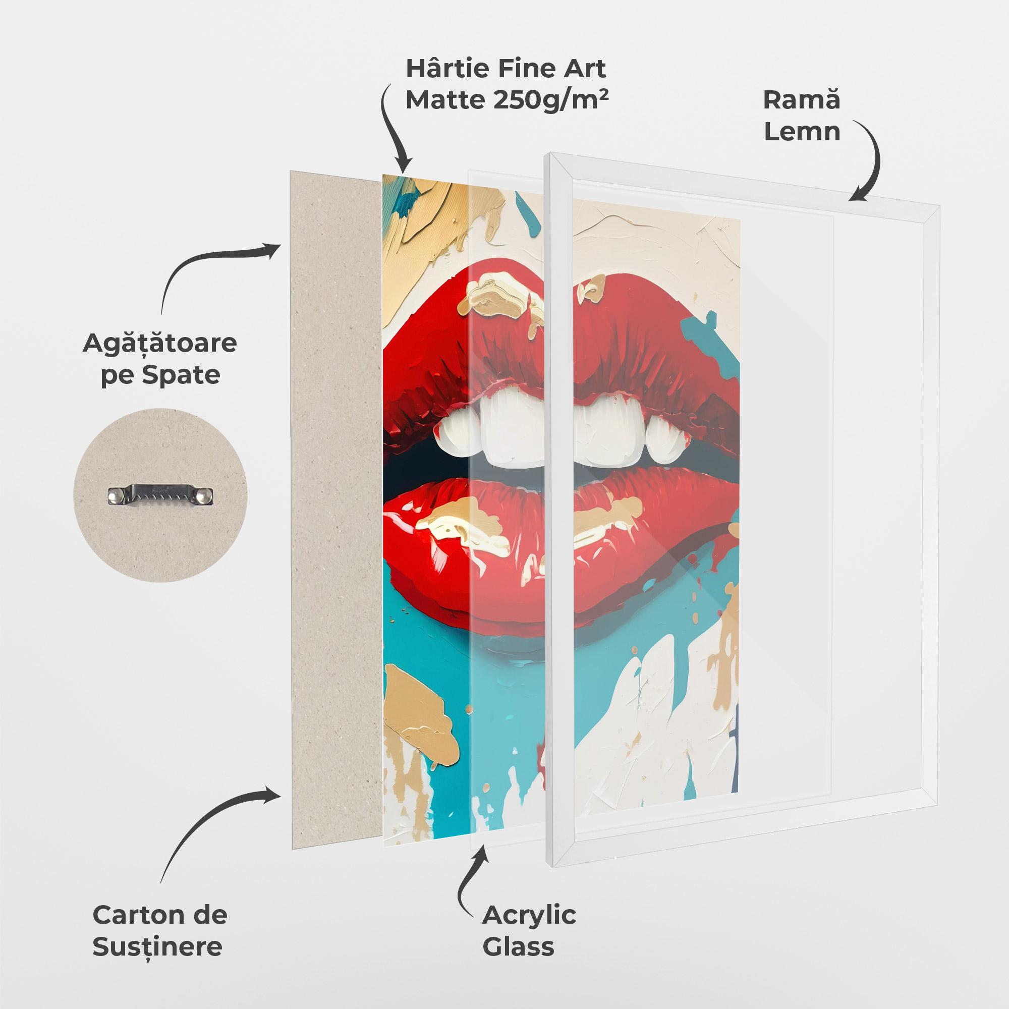 Poster Înrămat Red Gold Lips mockup 1