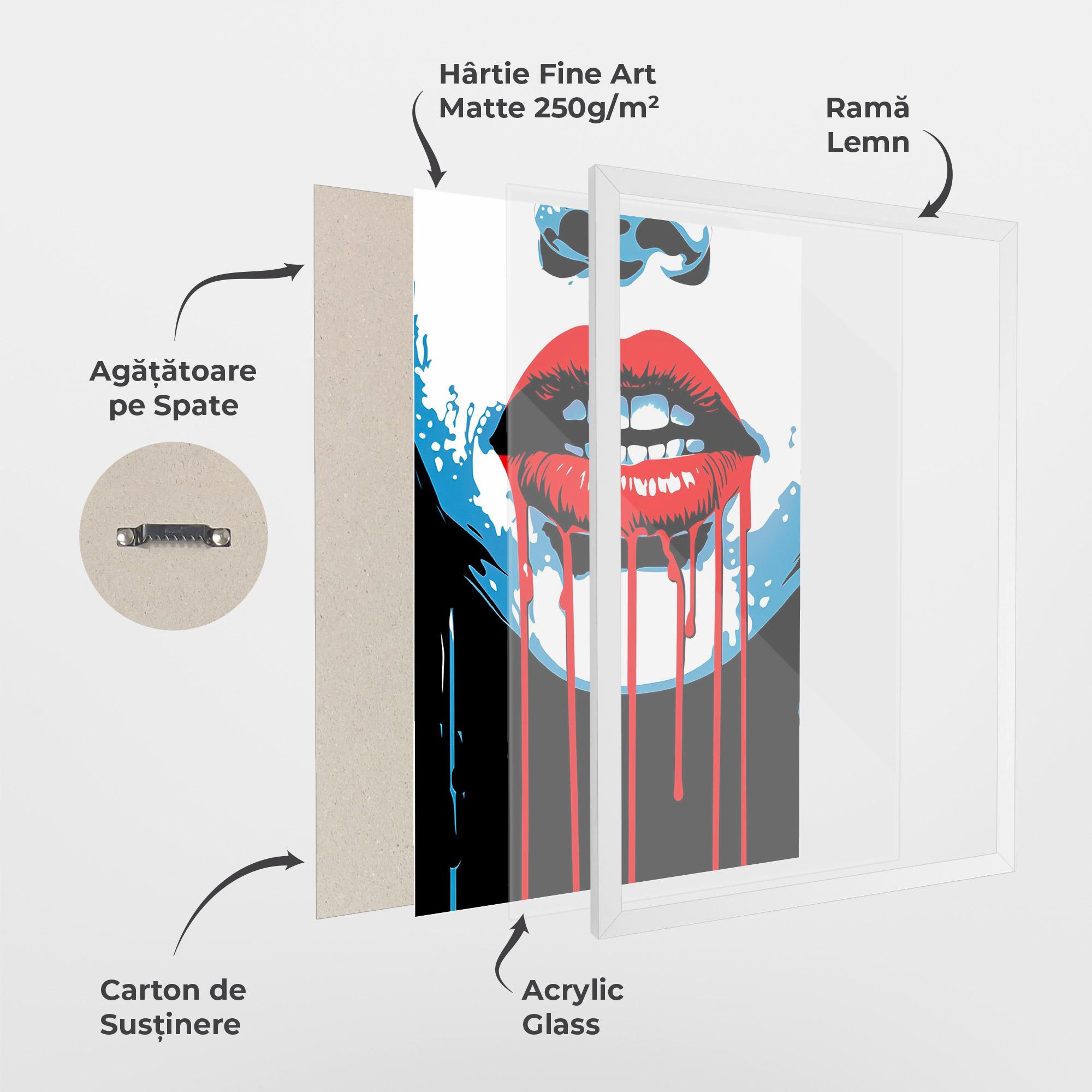 Poster Înrămat Red Lipstick Flowing mockup 1