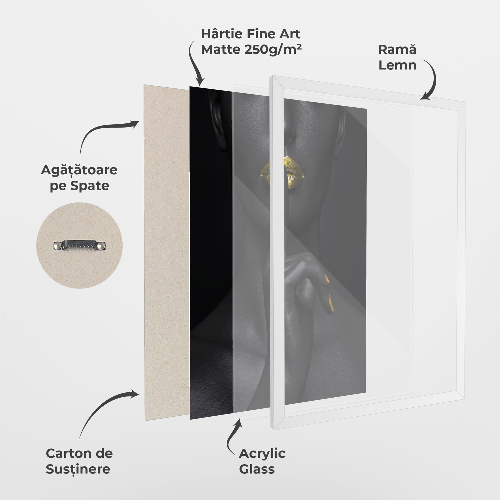 Poster Înrămat Silence Lips Portrait mockup 1