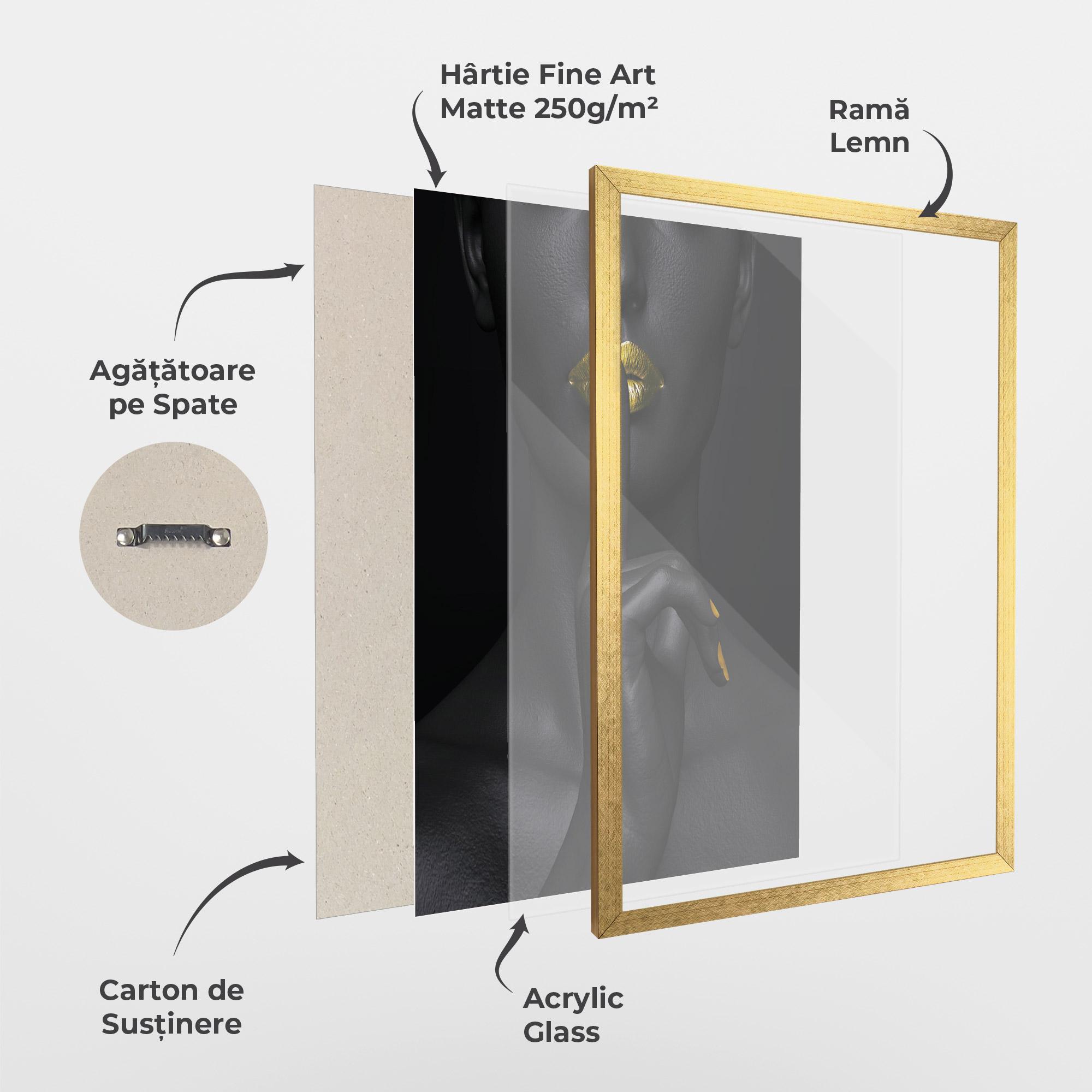 Poster Înrămat Silence Lips Portrait mockup 1