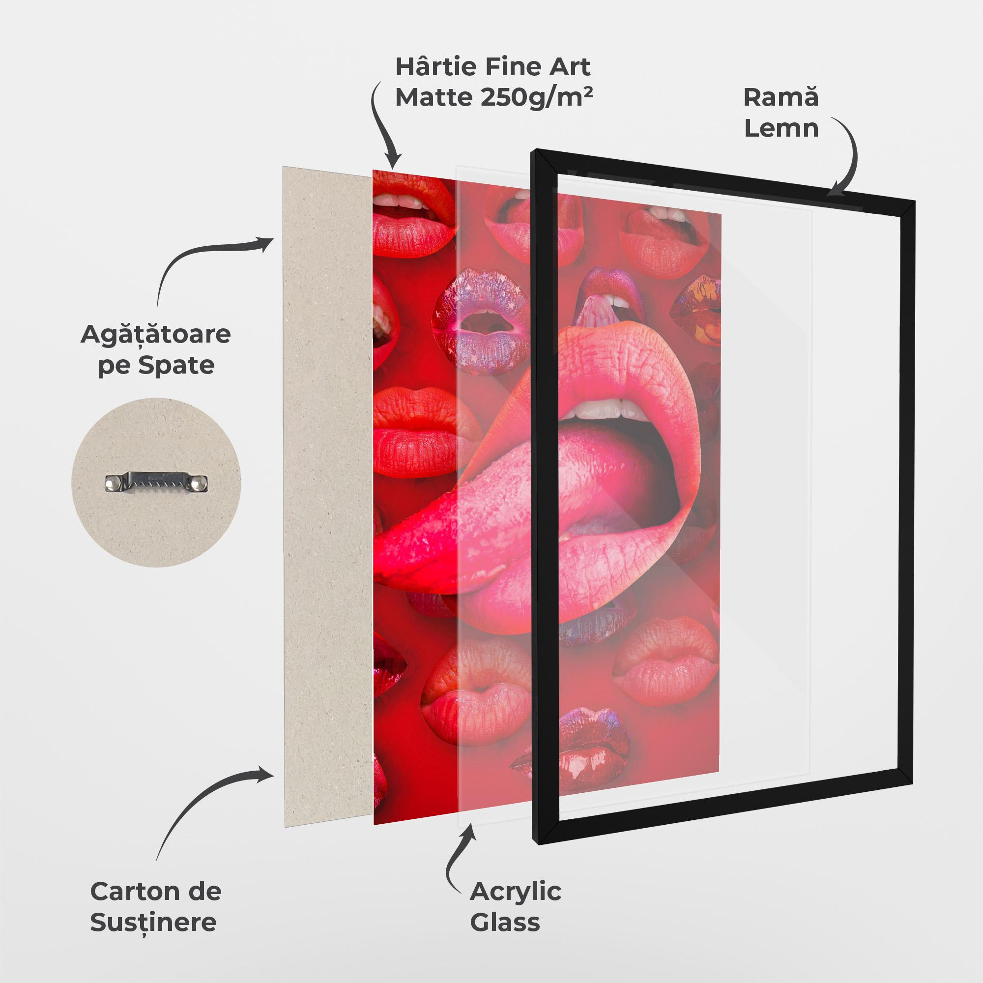 Poster Înrămat Big Tongue Collage mockup 1