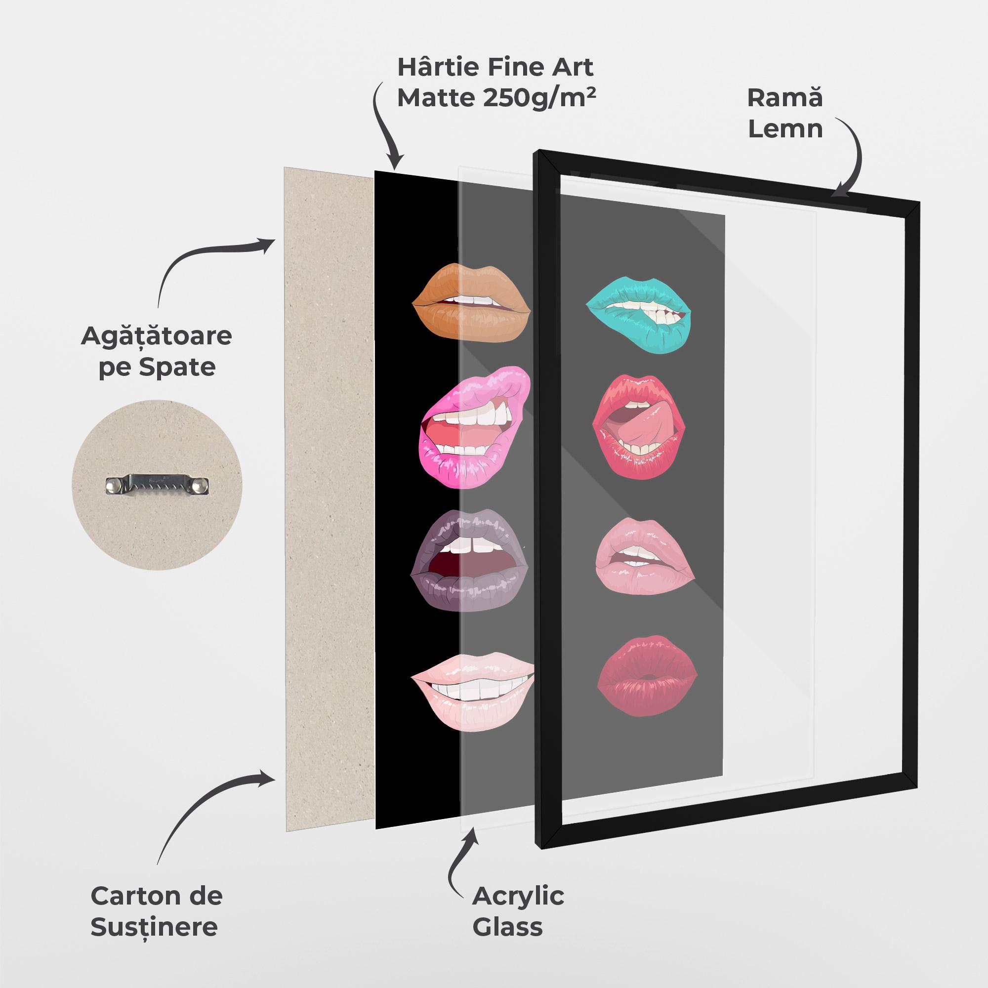 Poster Înrămat Colorful Lips mockup 1