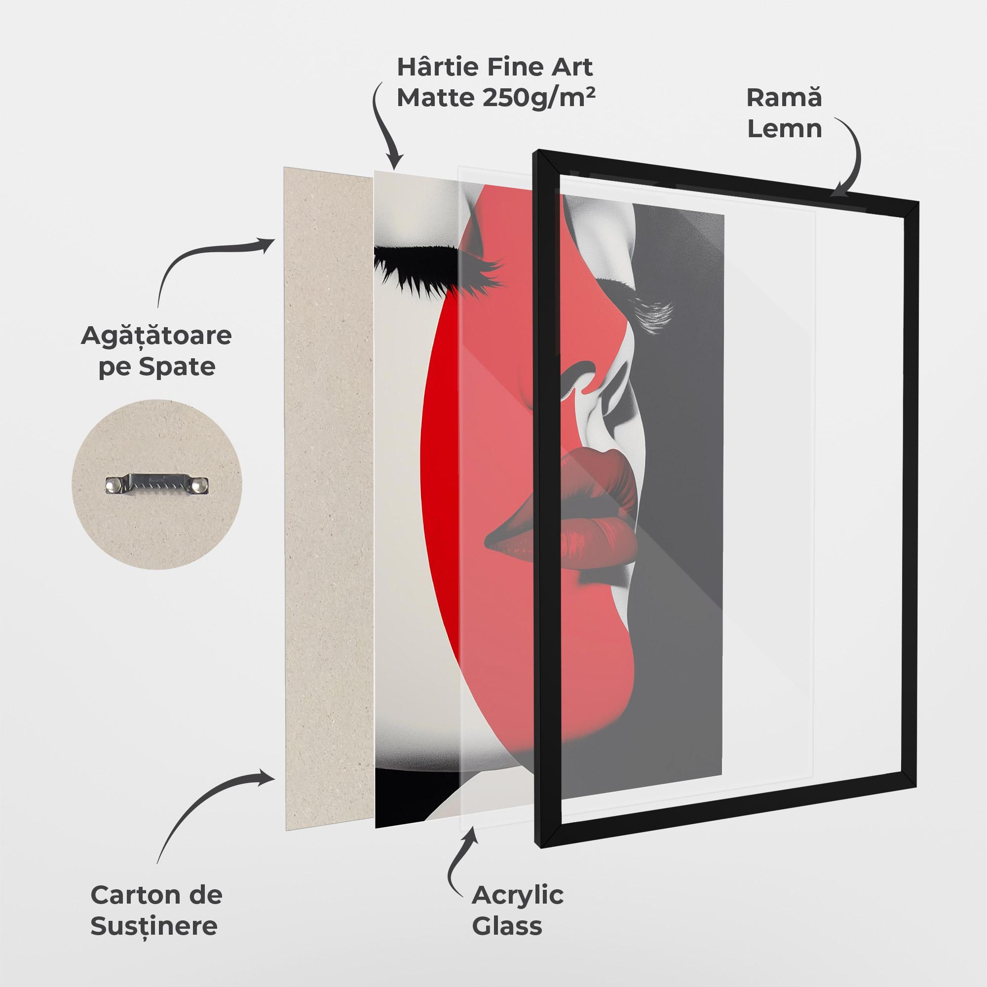 Poster Înrămat Dark Red Lips mockup 1