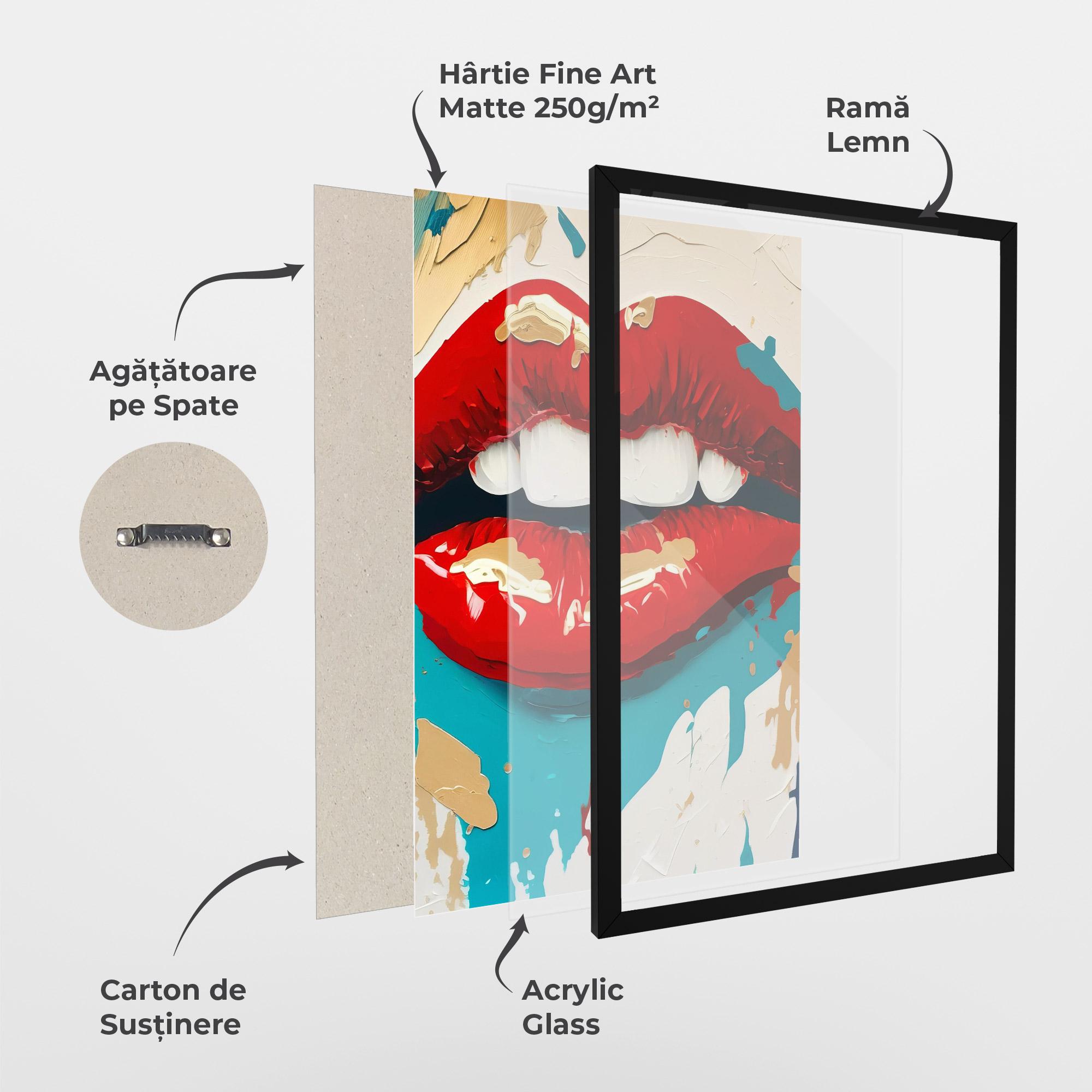 Poster Înrămat Red Gold Lips mockup 1