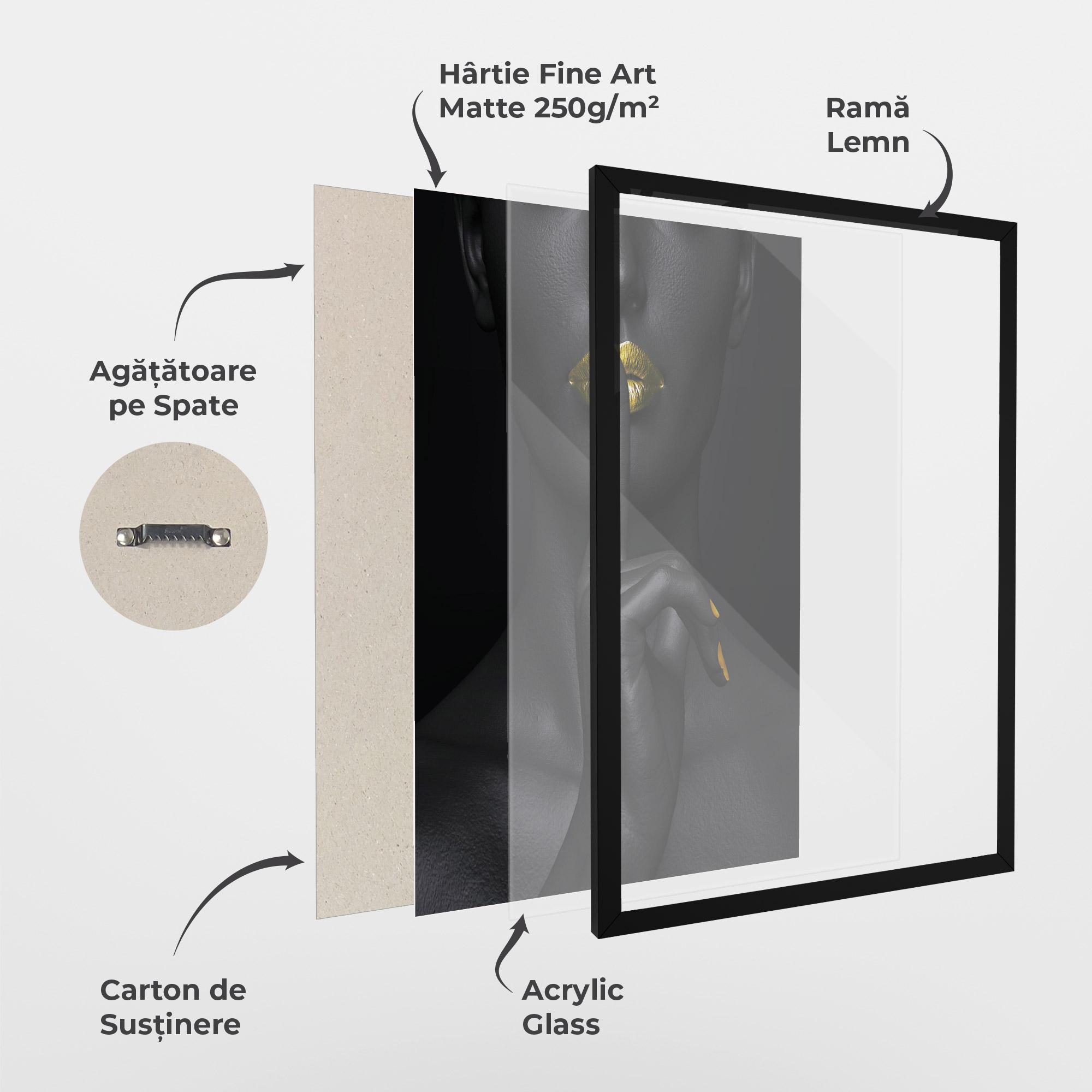 Poster Înrămat Silence Lips Portrait mockup 1