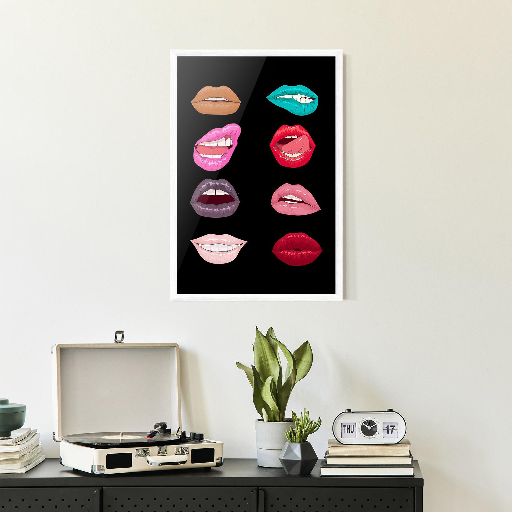 Poster Înrămat Colorful Lips mockup 2