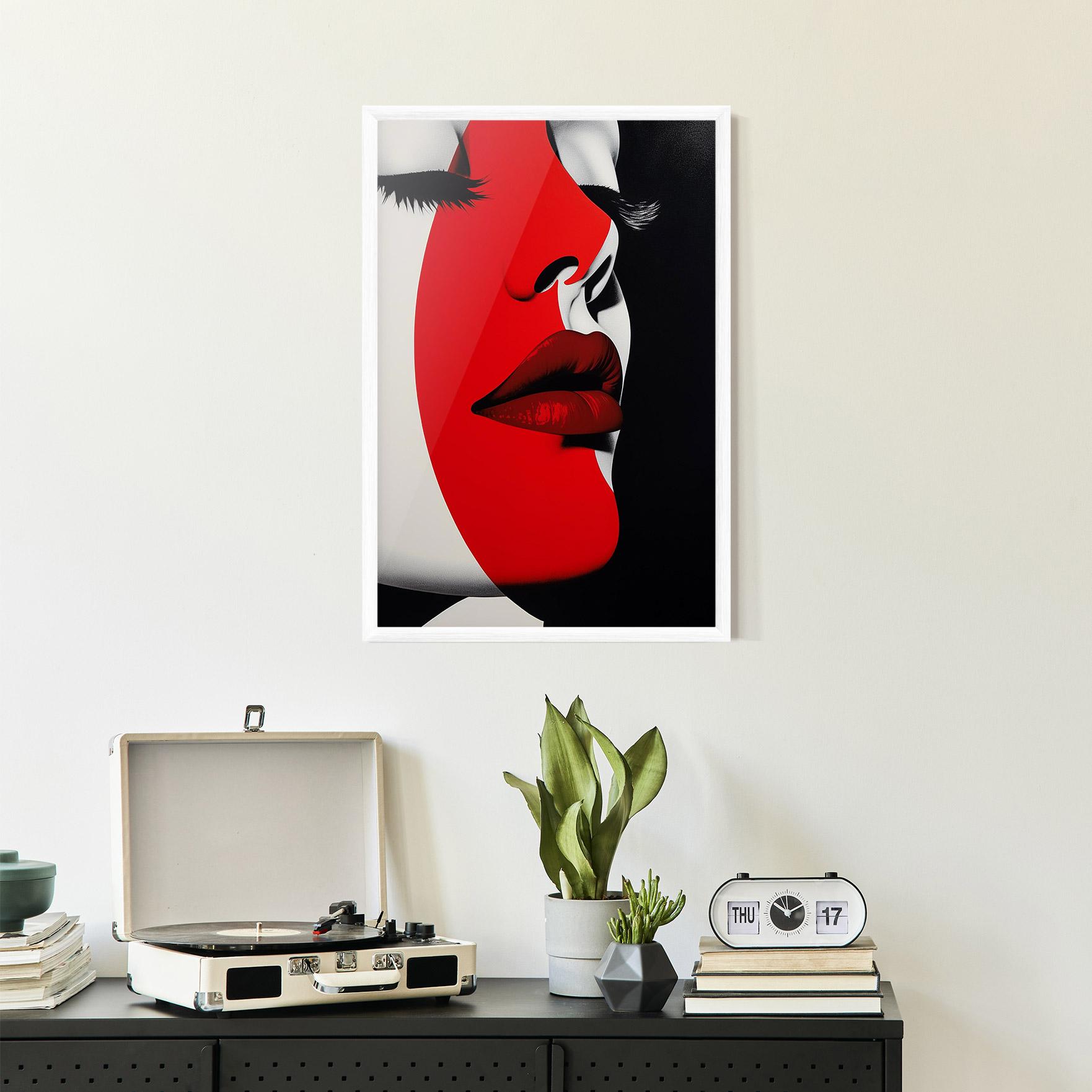Poster Înrămat Dark Red Lips mockup 2