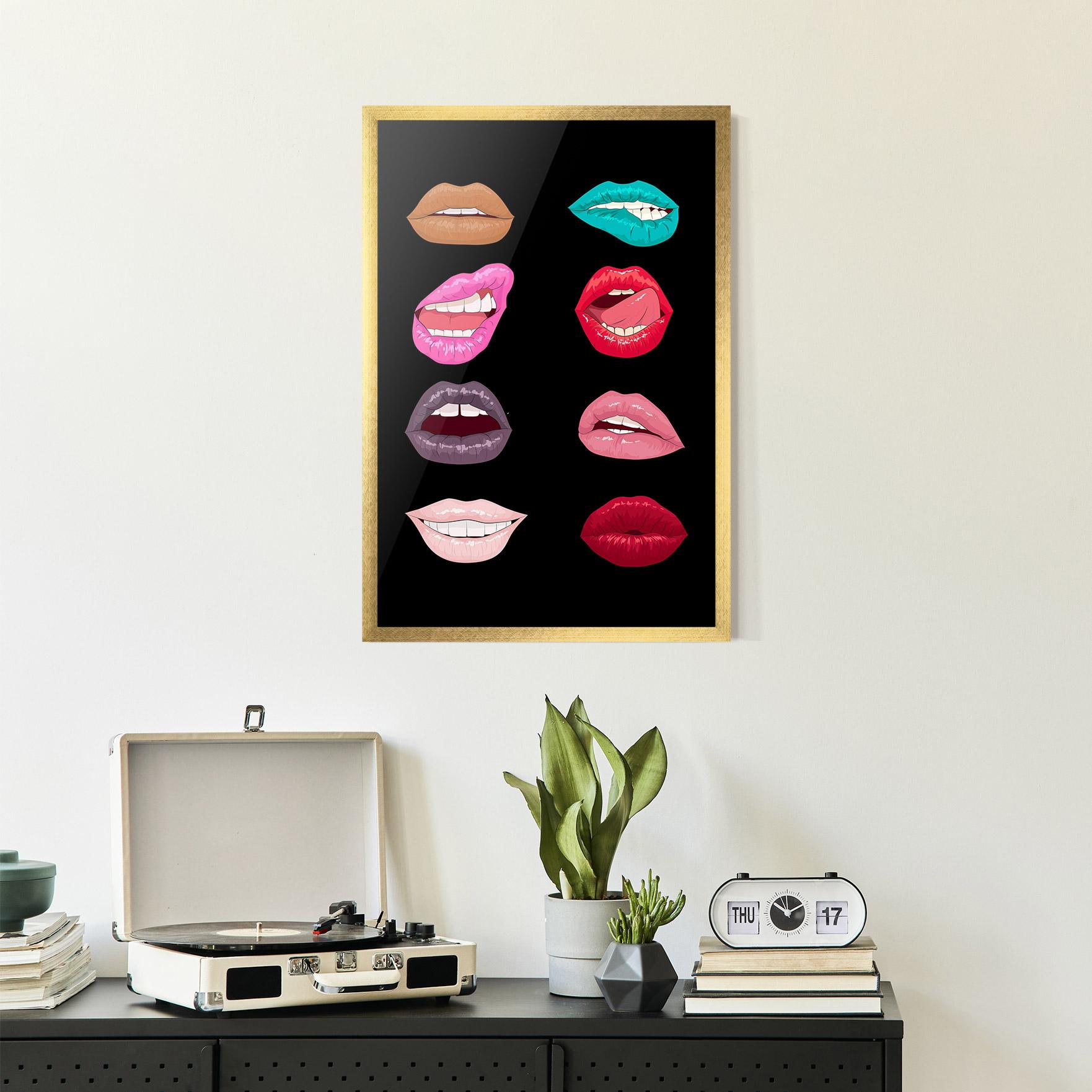 Poster Înrămat Colorful Lips mockup 2