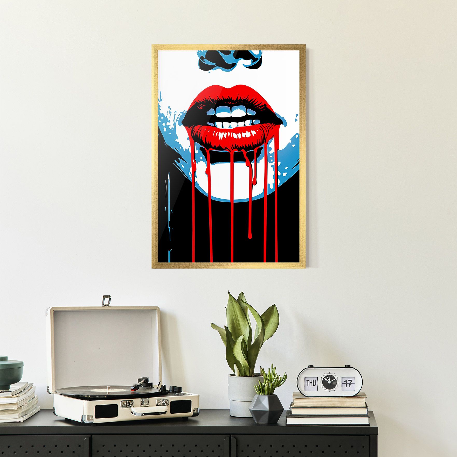 Red Lipstick Flowing mockup 2