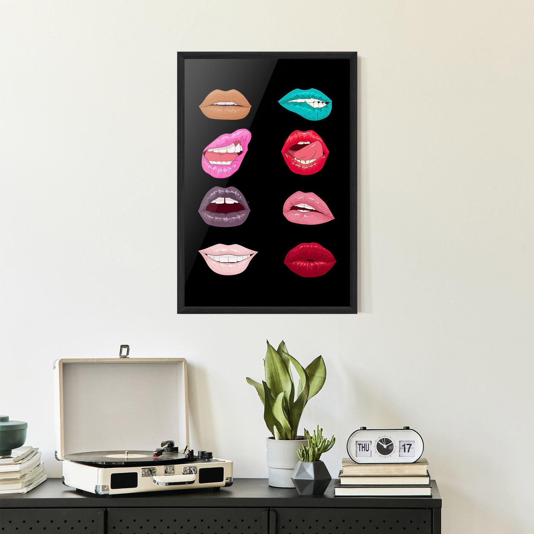 Poster Înrămat Colorful Lips mockup 2