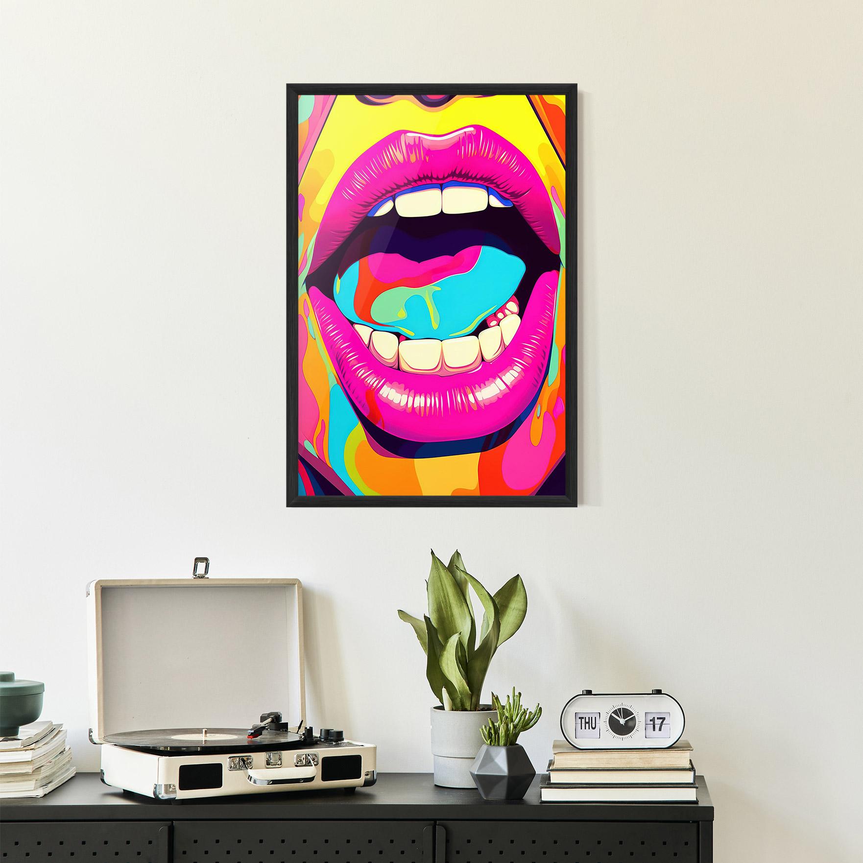 Poster Înrămat Pop Art Mouth mockup 2
