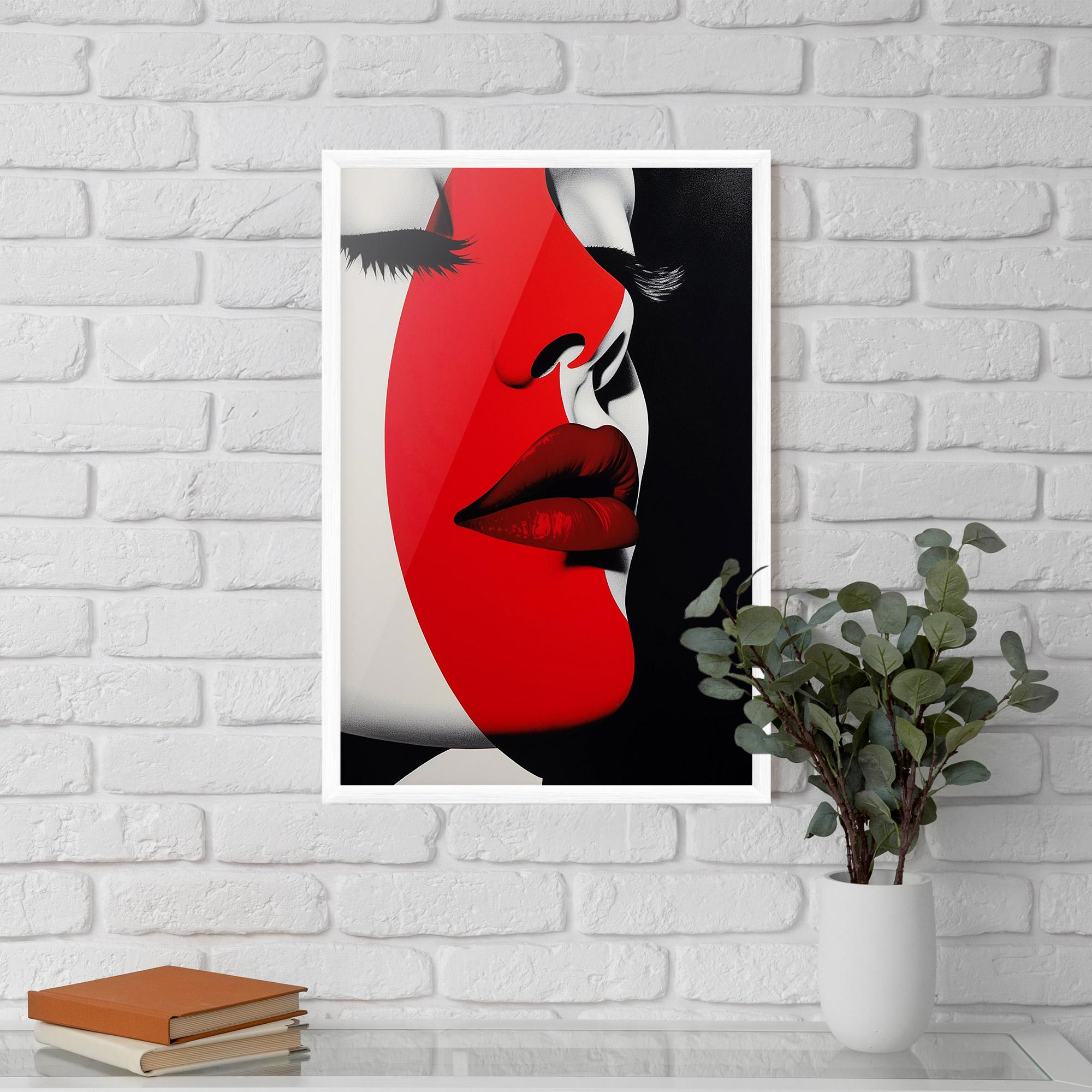 Poster Înrămat Dark Red Lips mockup 5