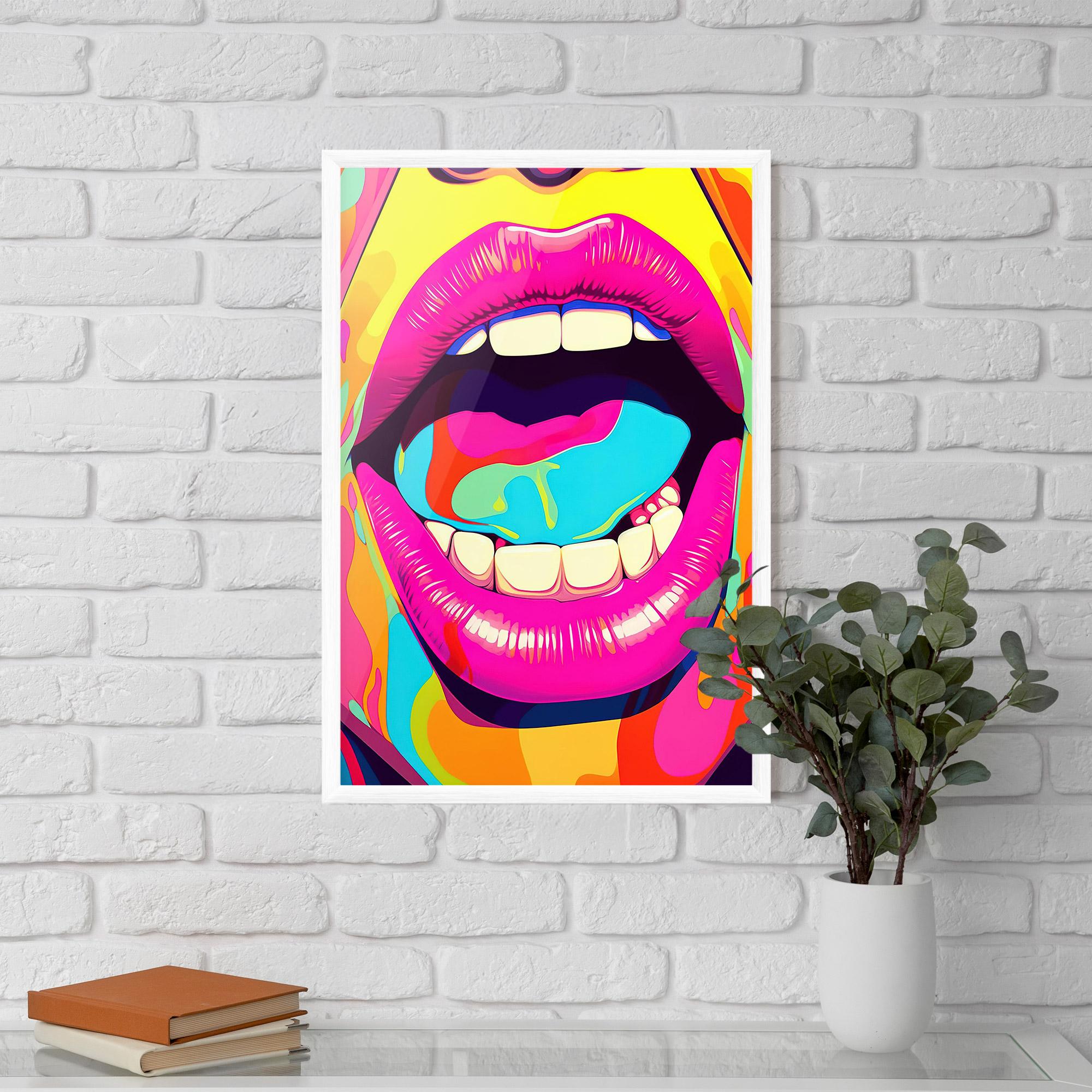 Poster Înrămat Pop Art Mouth mockup 5