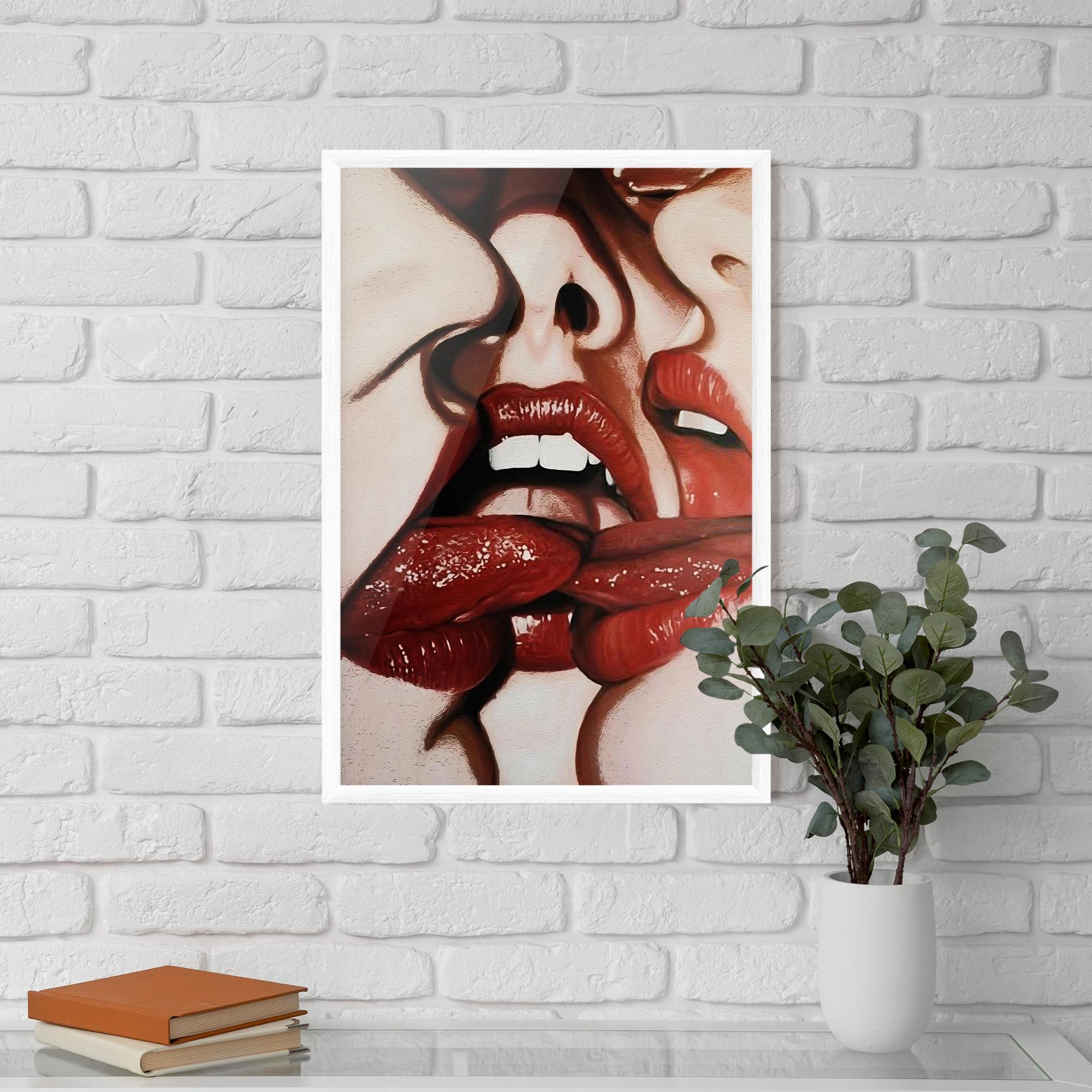 Poster Înrămat Tree Red Lips mockup 5