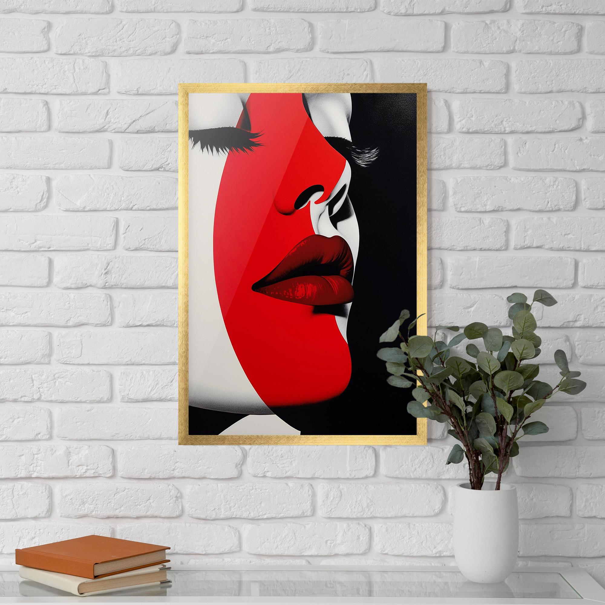 Poster Înrămat Dark Red Lips mockup 5