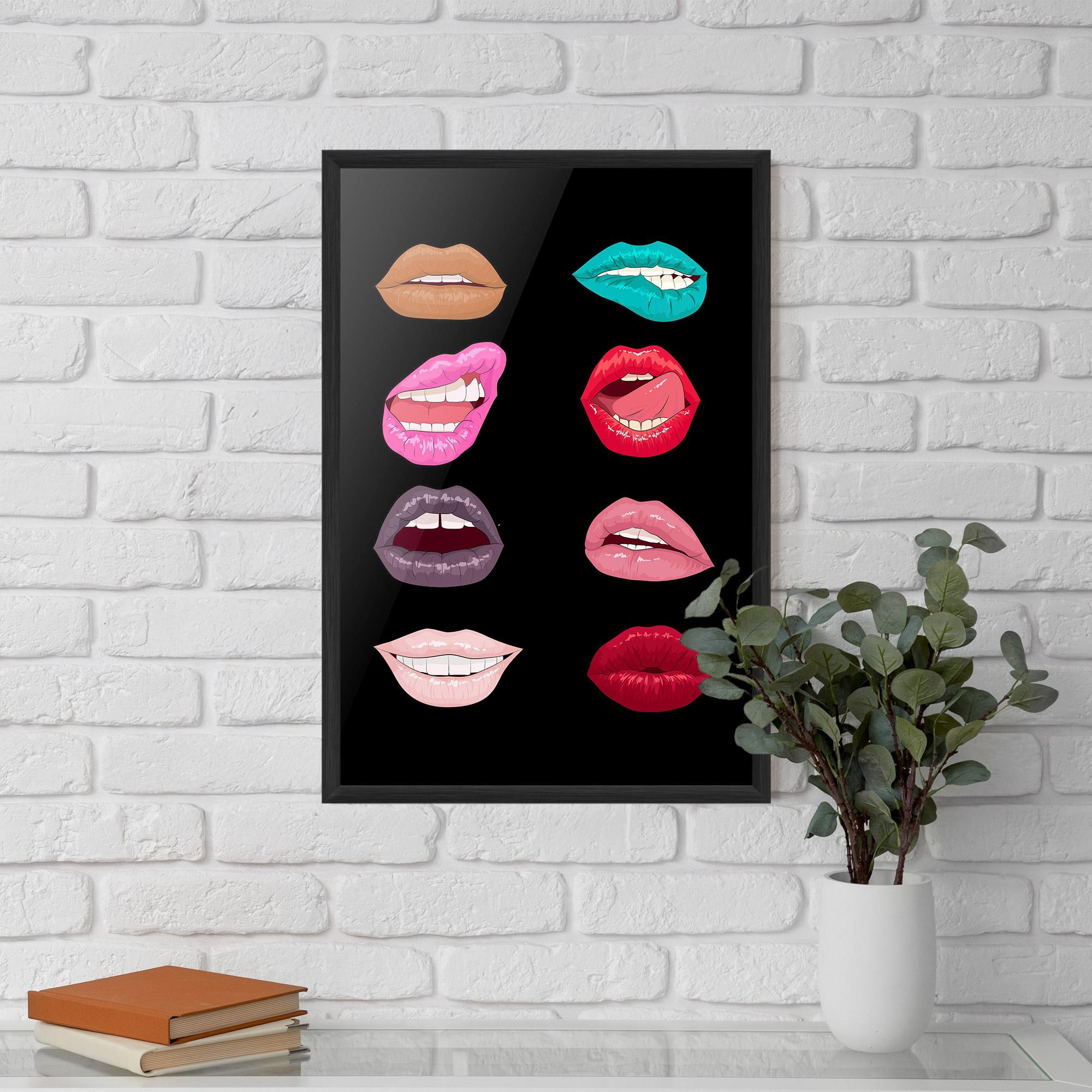 Poster Înrămat Colorful Lips mockup 5