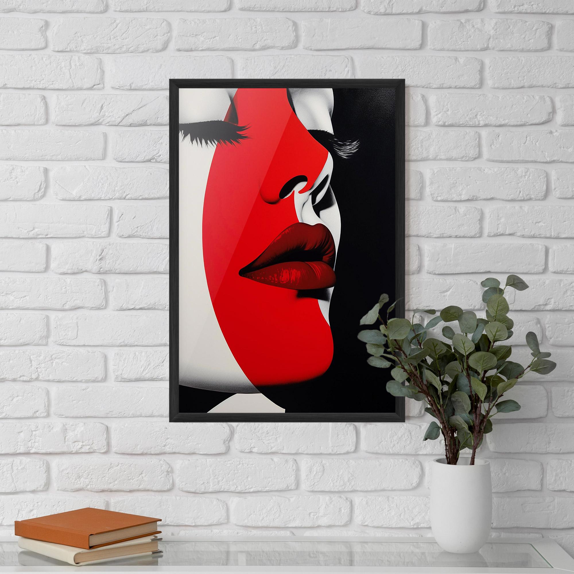 Poster Înrămat Dark Red Lips mockup 5