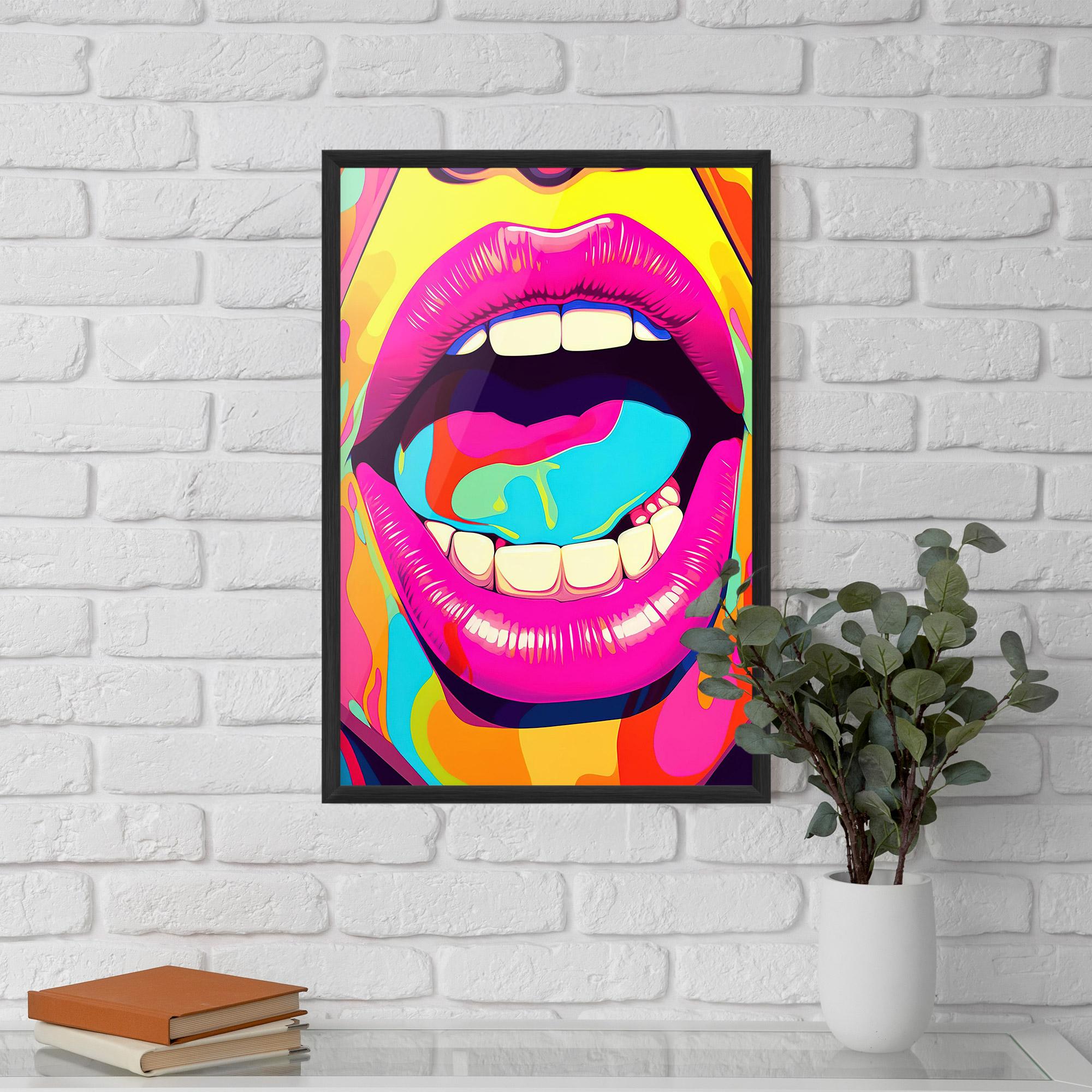 Poster Înrămat Pop Art Mouth mockup 5