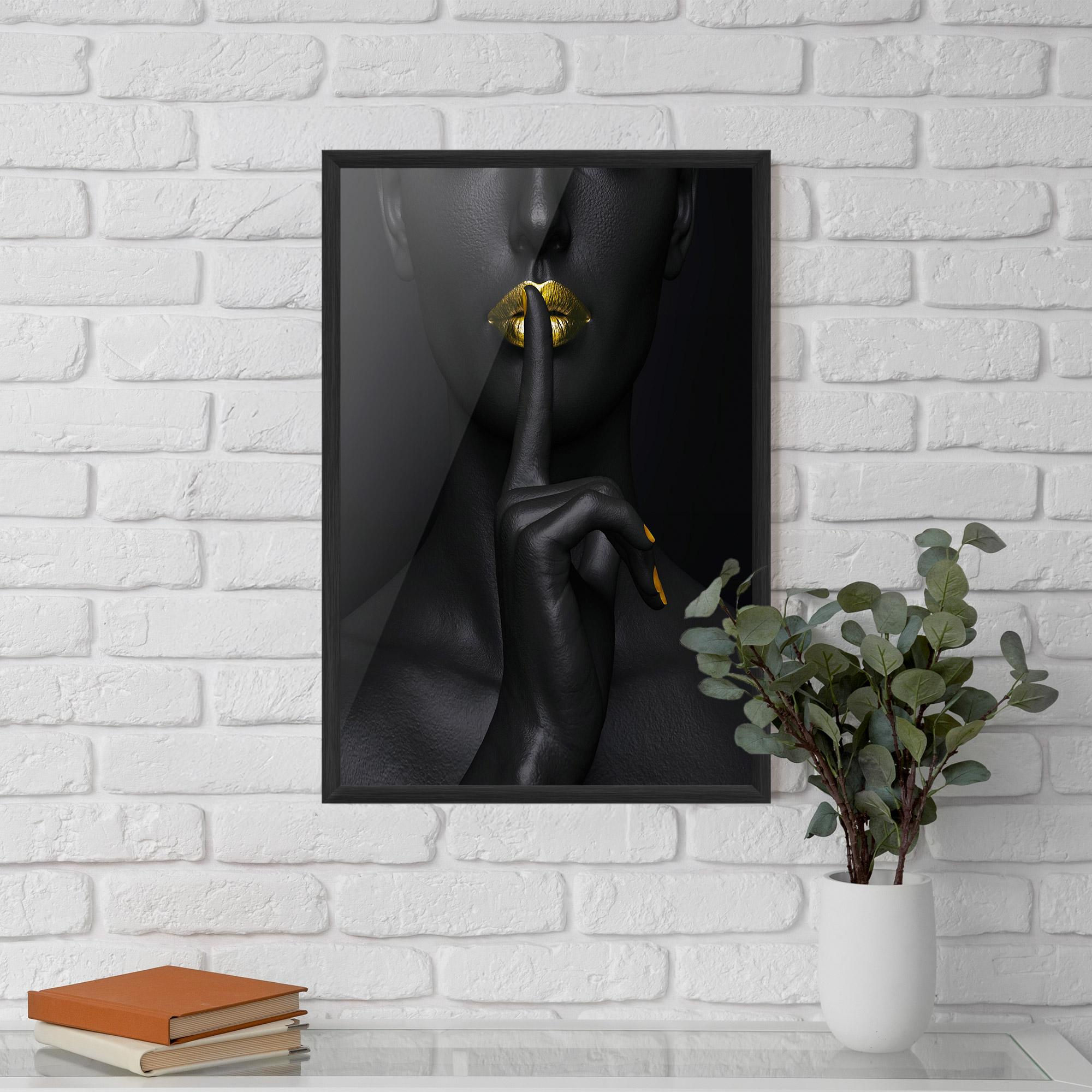 Poster Înrămat Silence Lips Portrait mockup 5