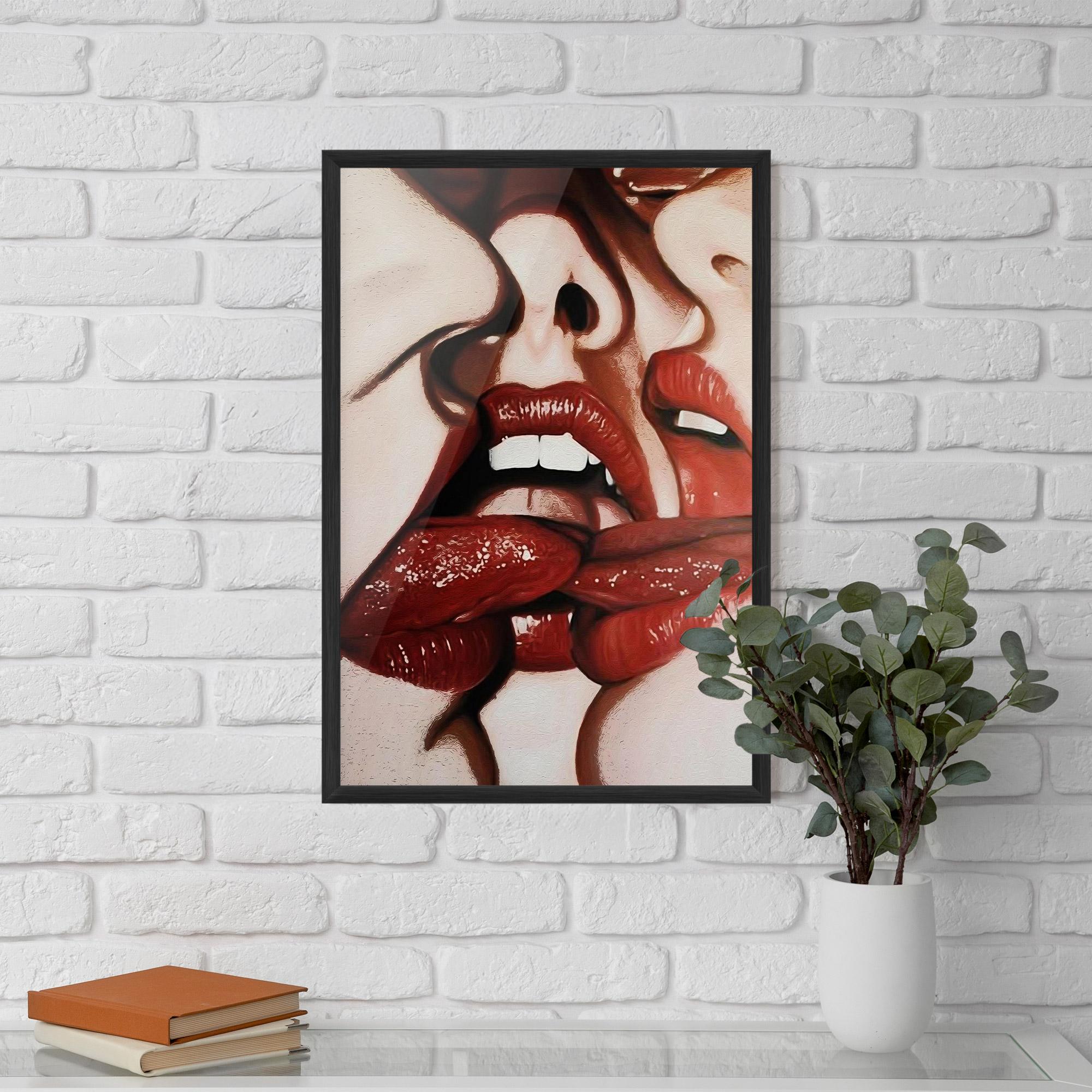 Poster Înrămat Tree Red Lips mockup 5