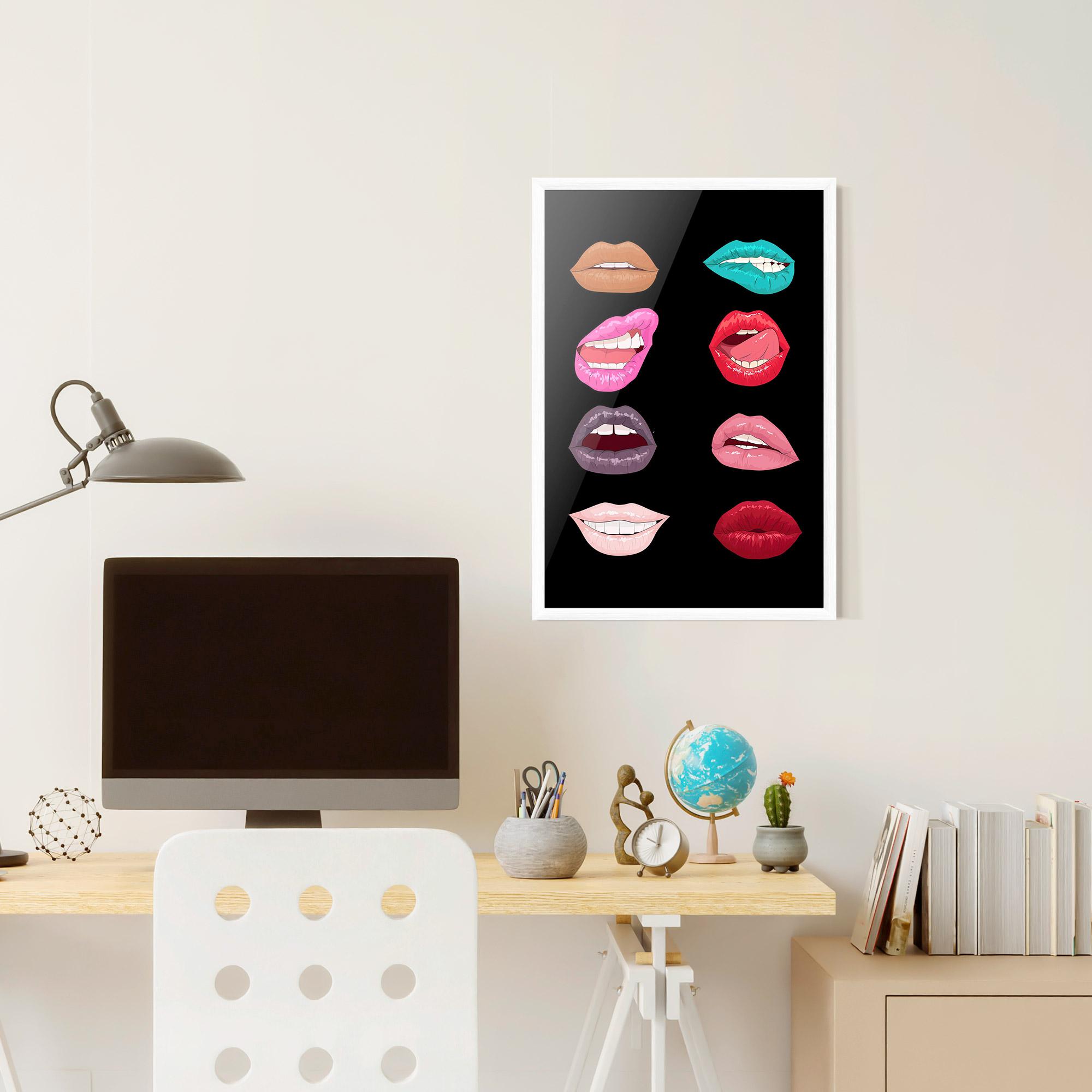 Poster Înrămat Colorful Lips mockup 6