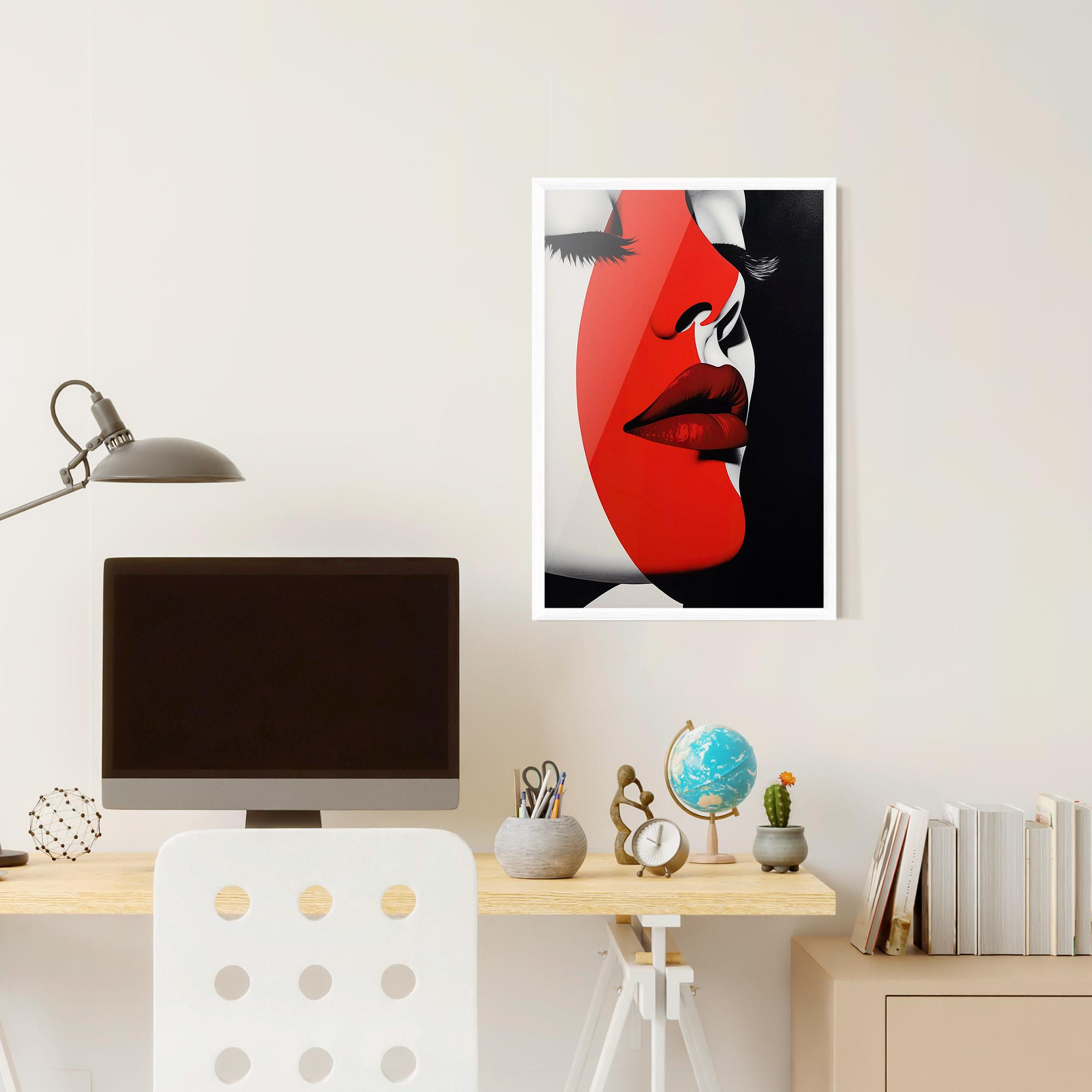 Poster Înrămat Dark Red Lips mockup 6