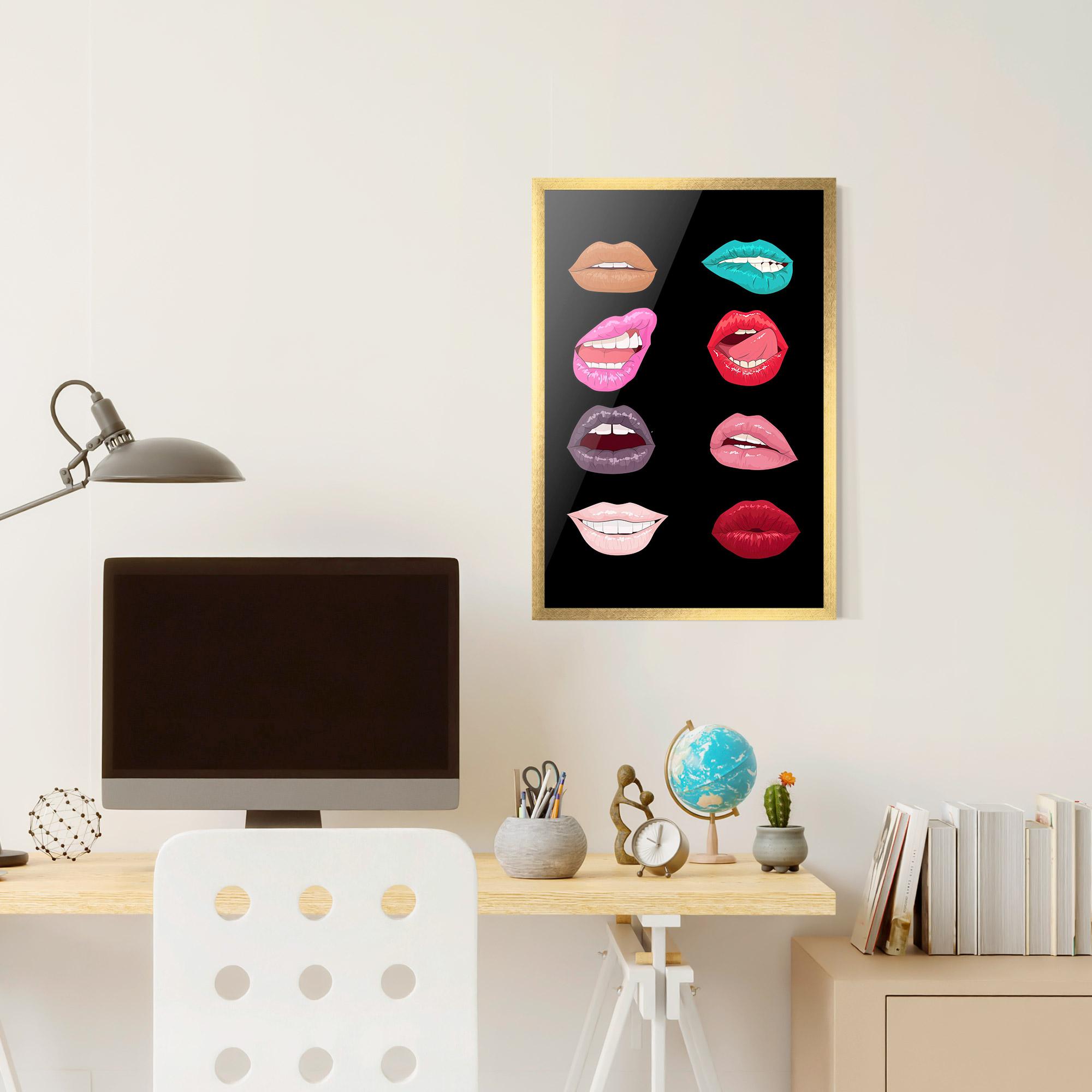 Poster Înrămat Colorful Lips mockup 6
