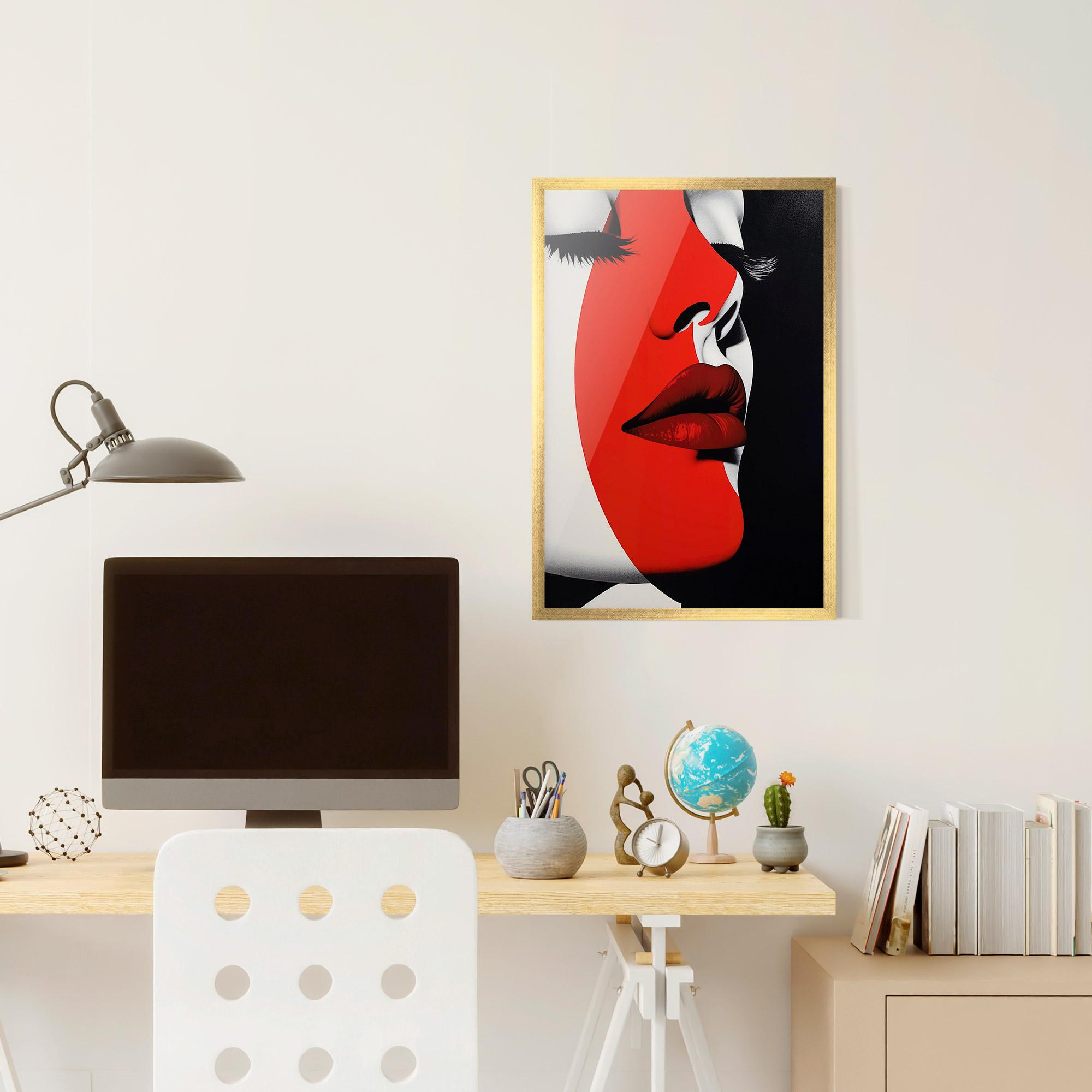 Poster Înrămat Dark Red Lips mockup 6