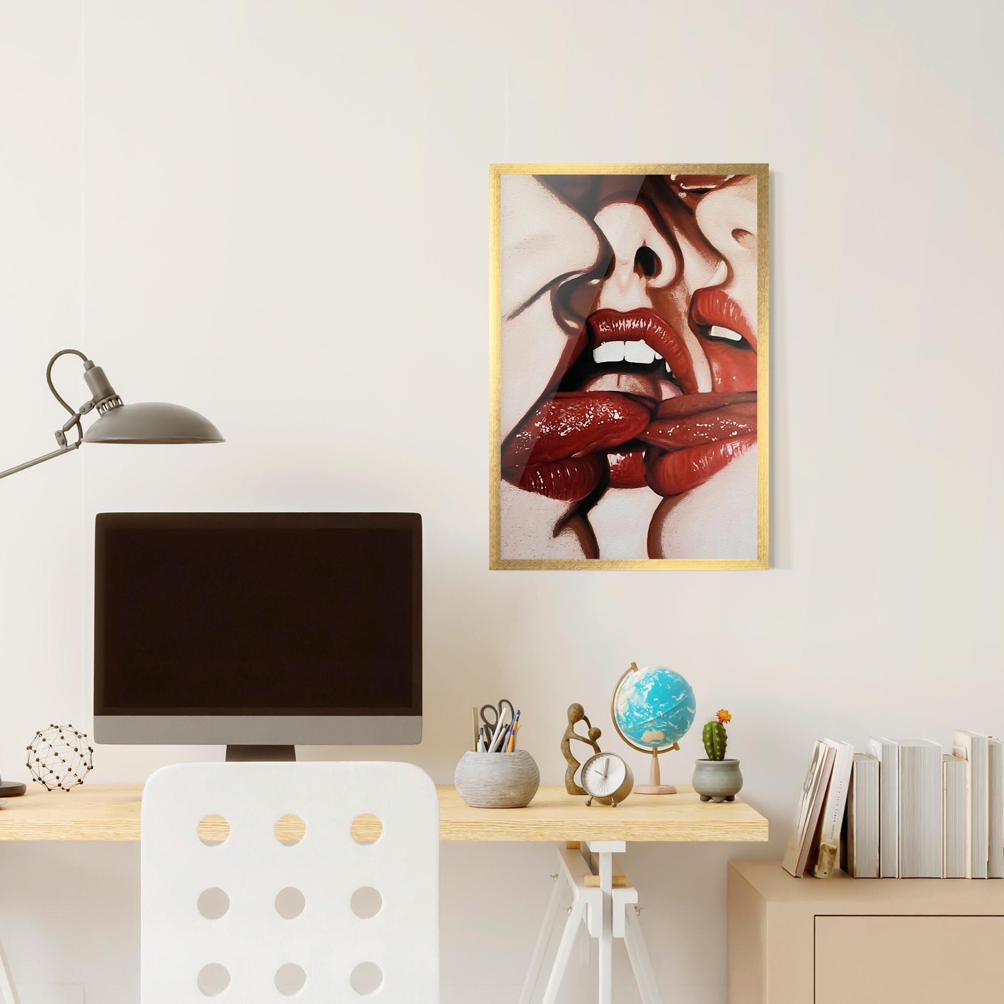 Poster Înrămat Tree Red Lips mockup 6