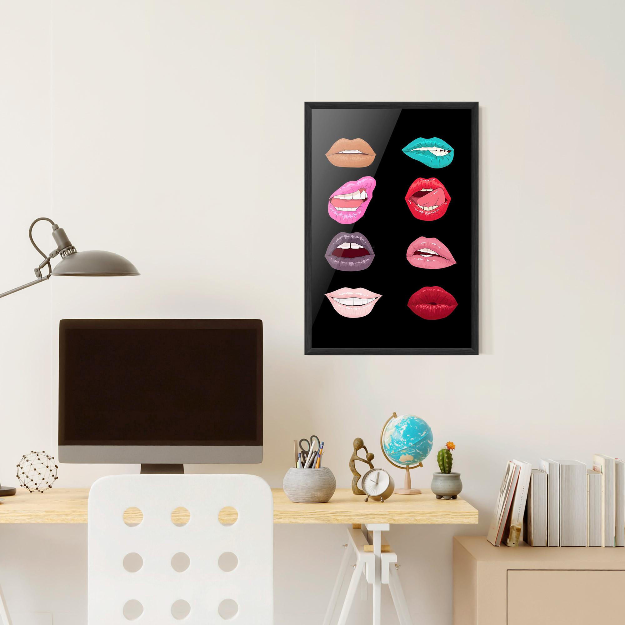Poster Înrămat Colorful Lips mockup 6