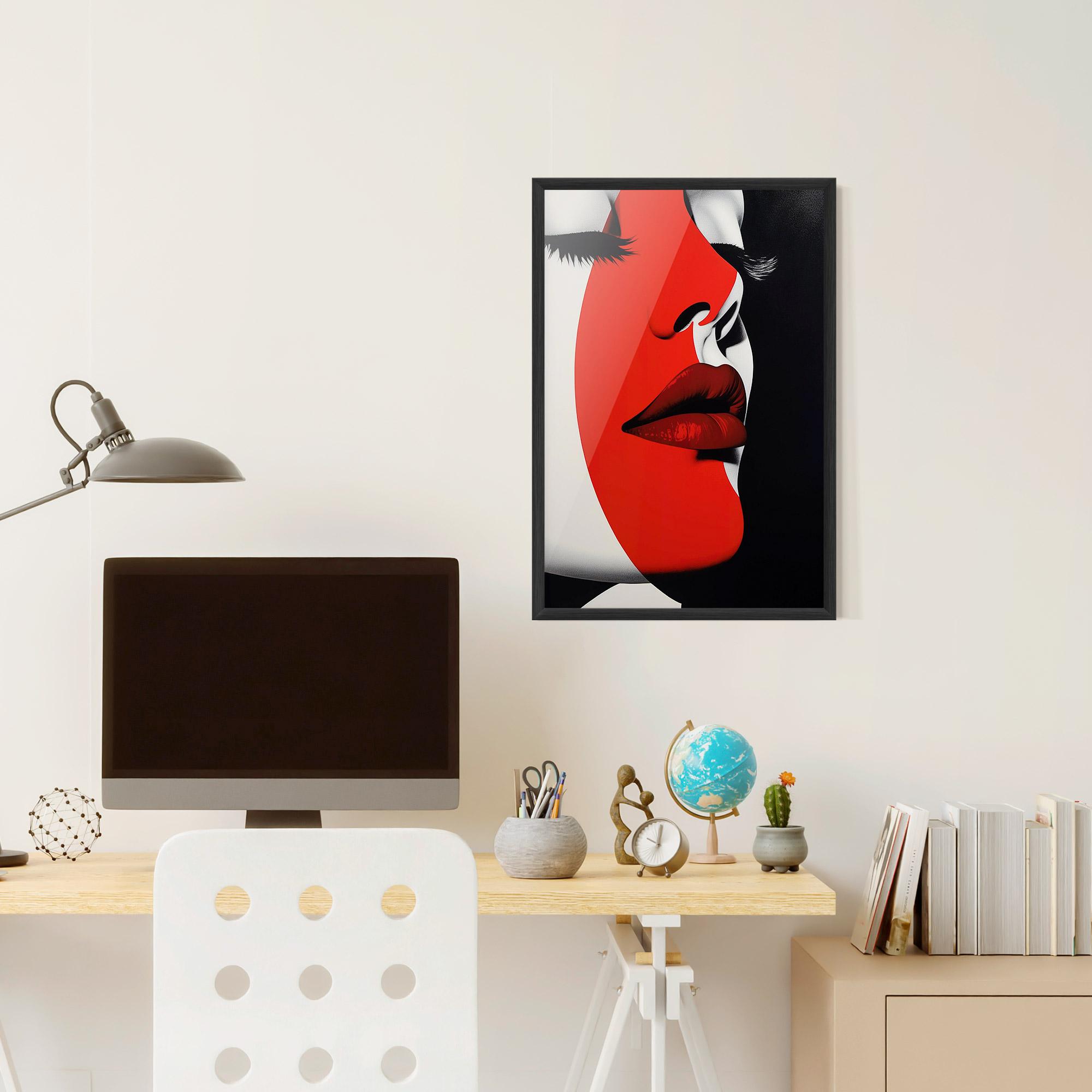 Poster Înrămat Dark Red Lips mockup 6