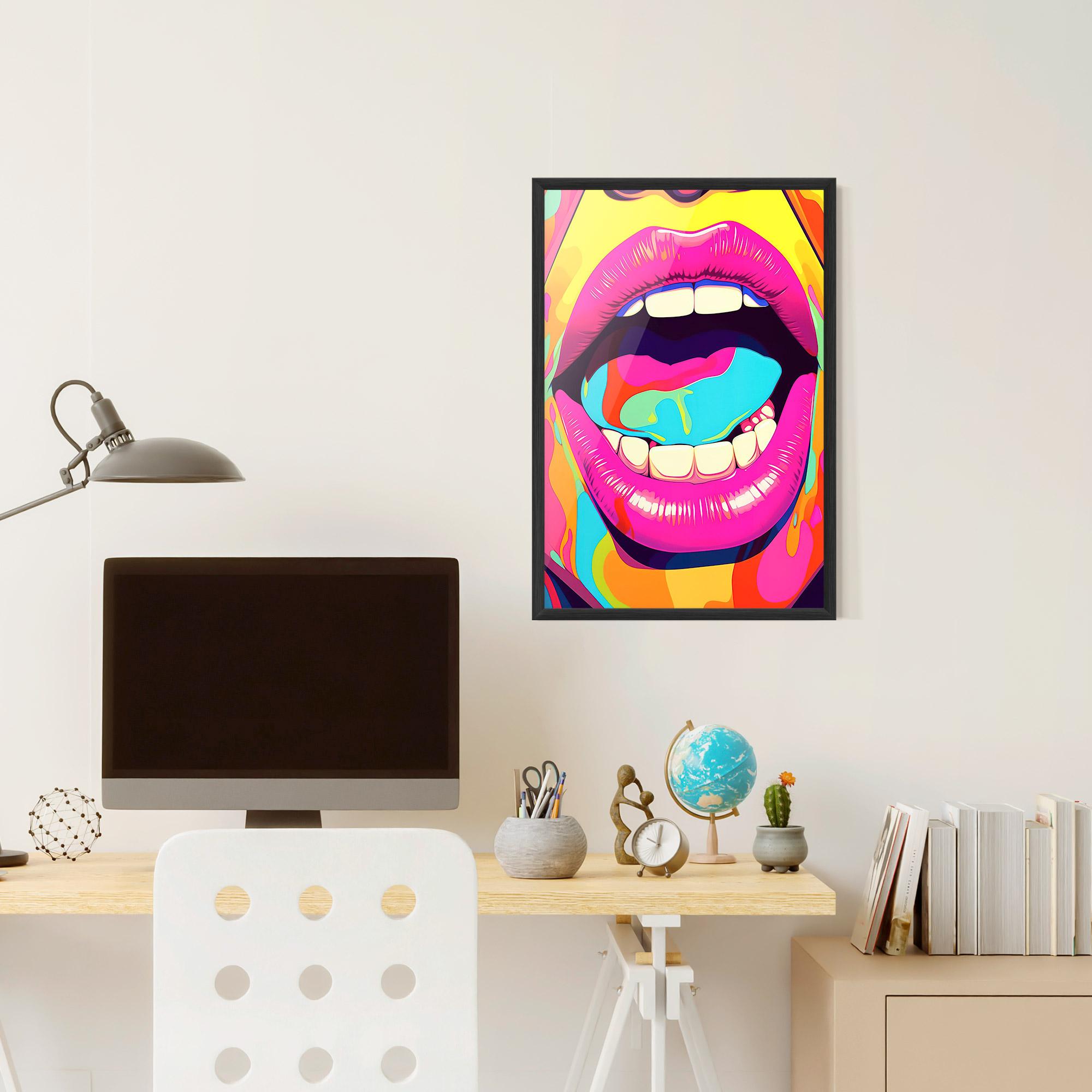 Poster Înrămat Pop Art Mouth mockup 6