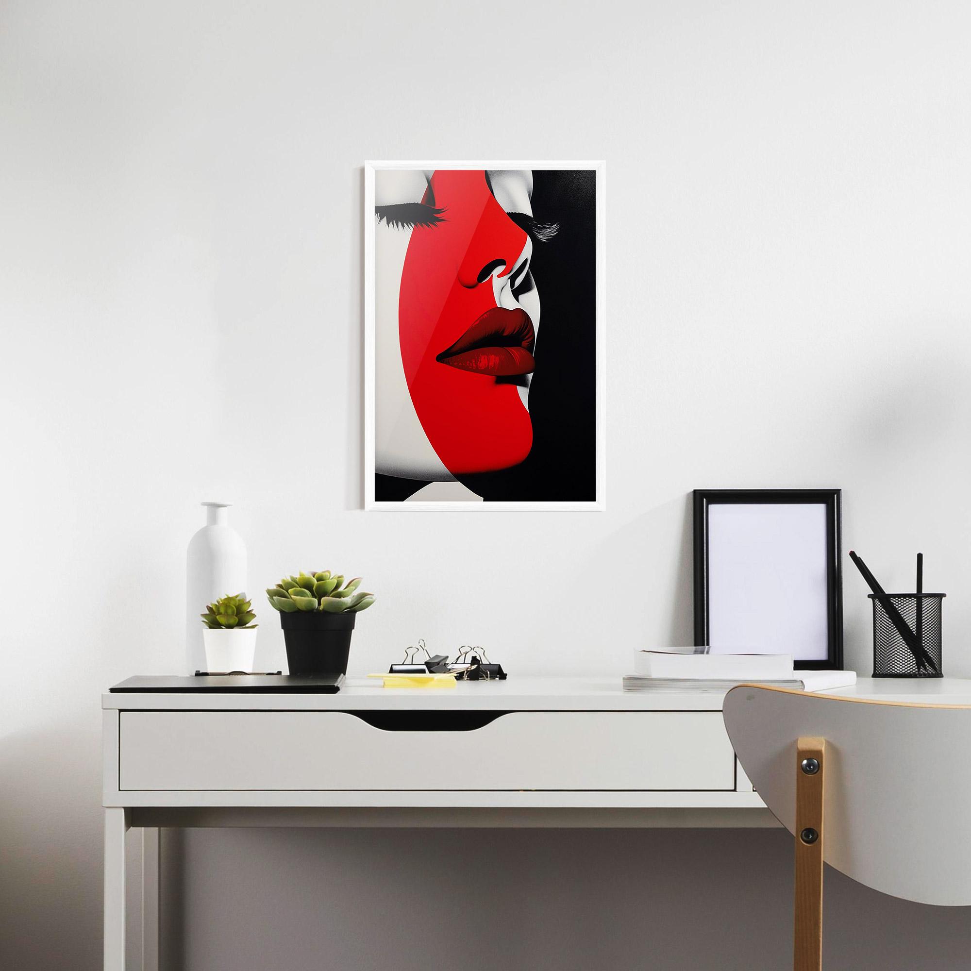 Poster Înrămat Dark Red Lips mockup 7