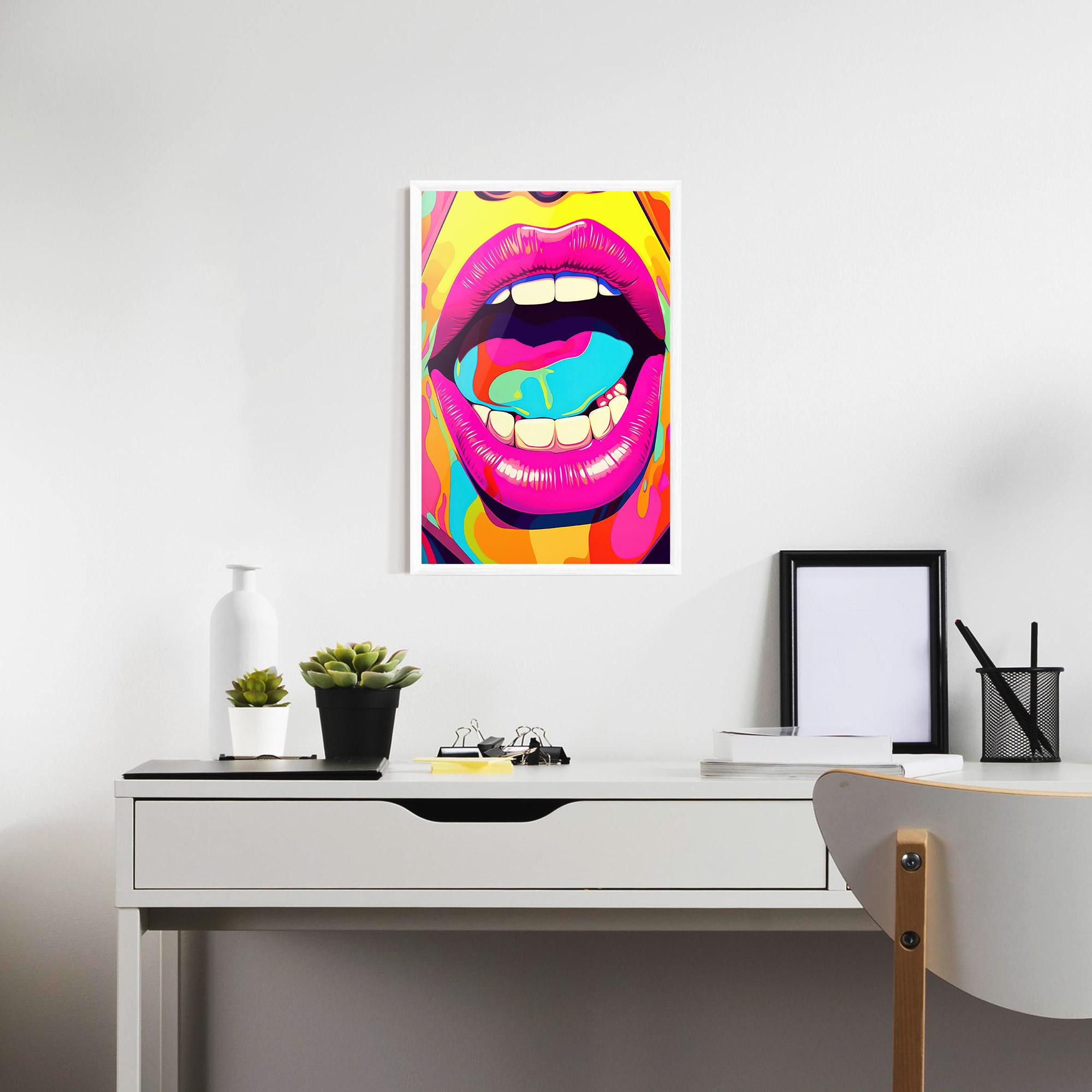 Poster Înrămat Pop Art Mouth mockup 7