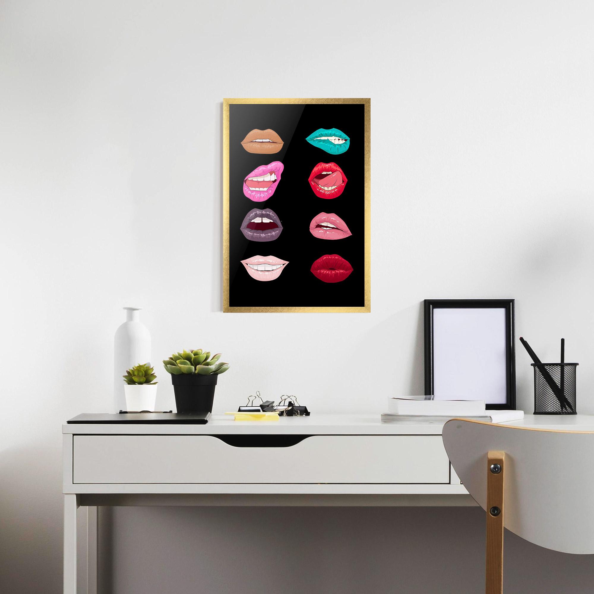 Poster Înrămat Colorful Lips mockup 7