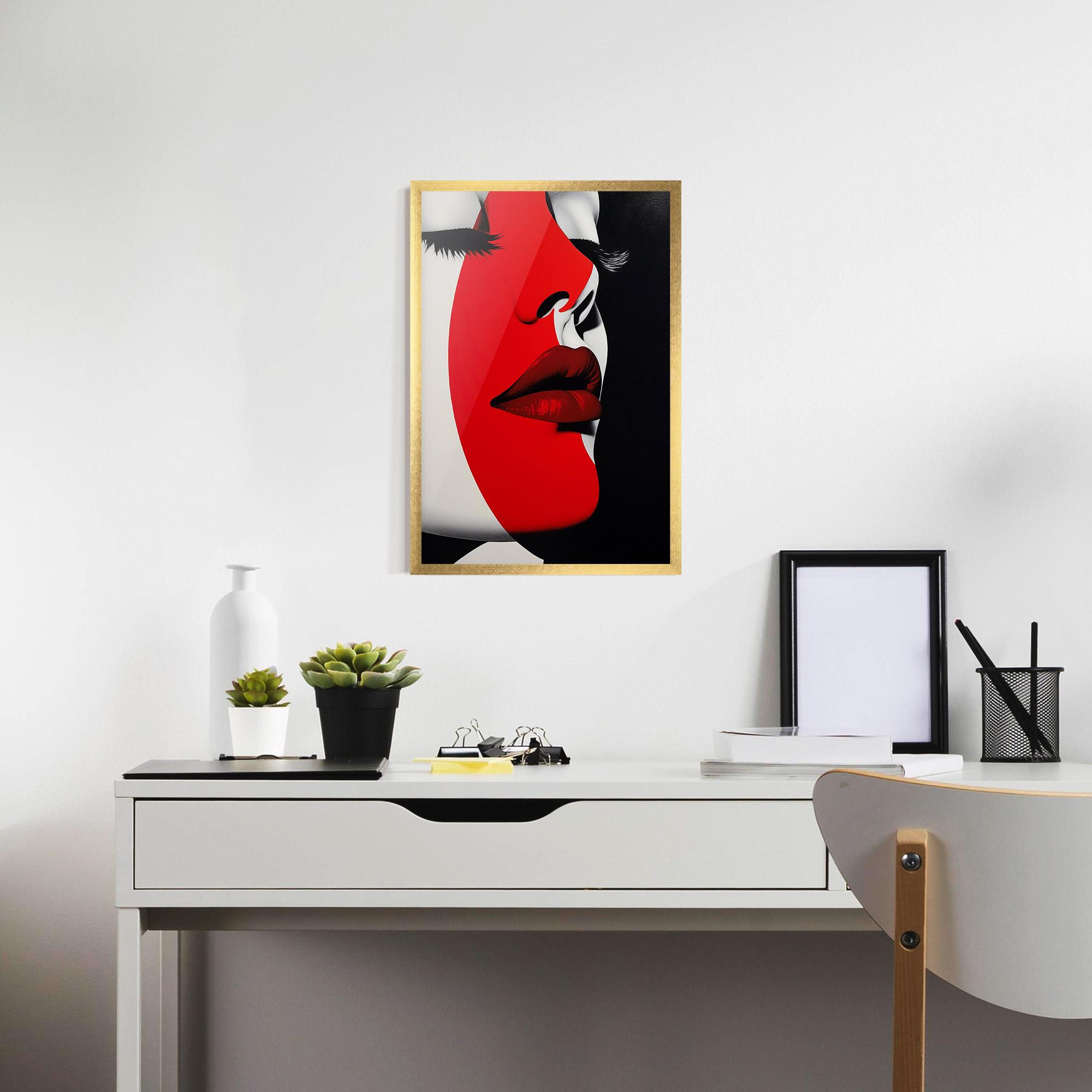 Poster Înrămat Dark Red Lips mockup 7