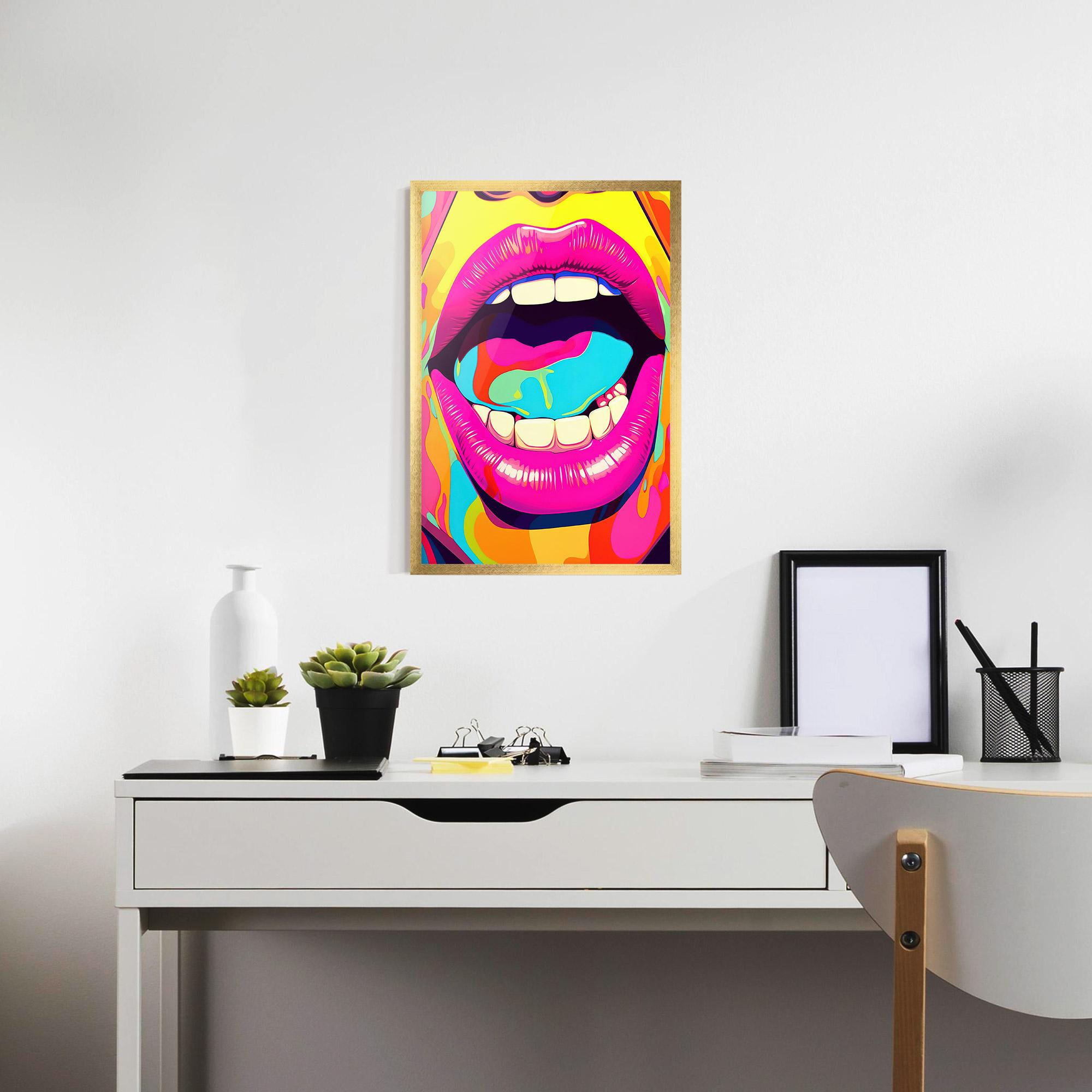 Poster Înrămat Pop Art Mouth mockup 7