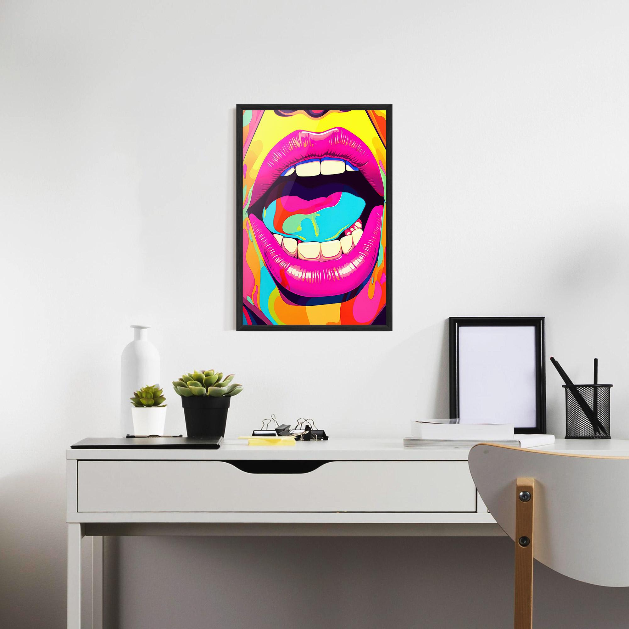Poster Înrămat Pop Art Mouth mockup 7