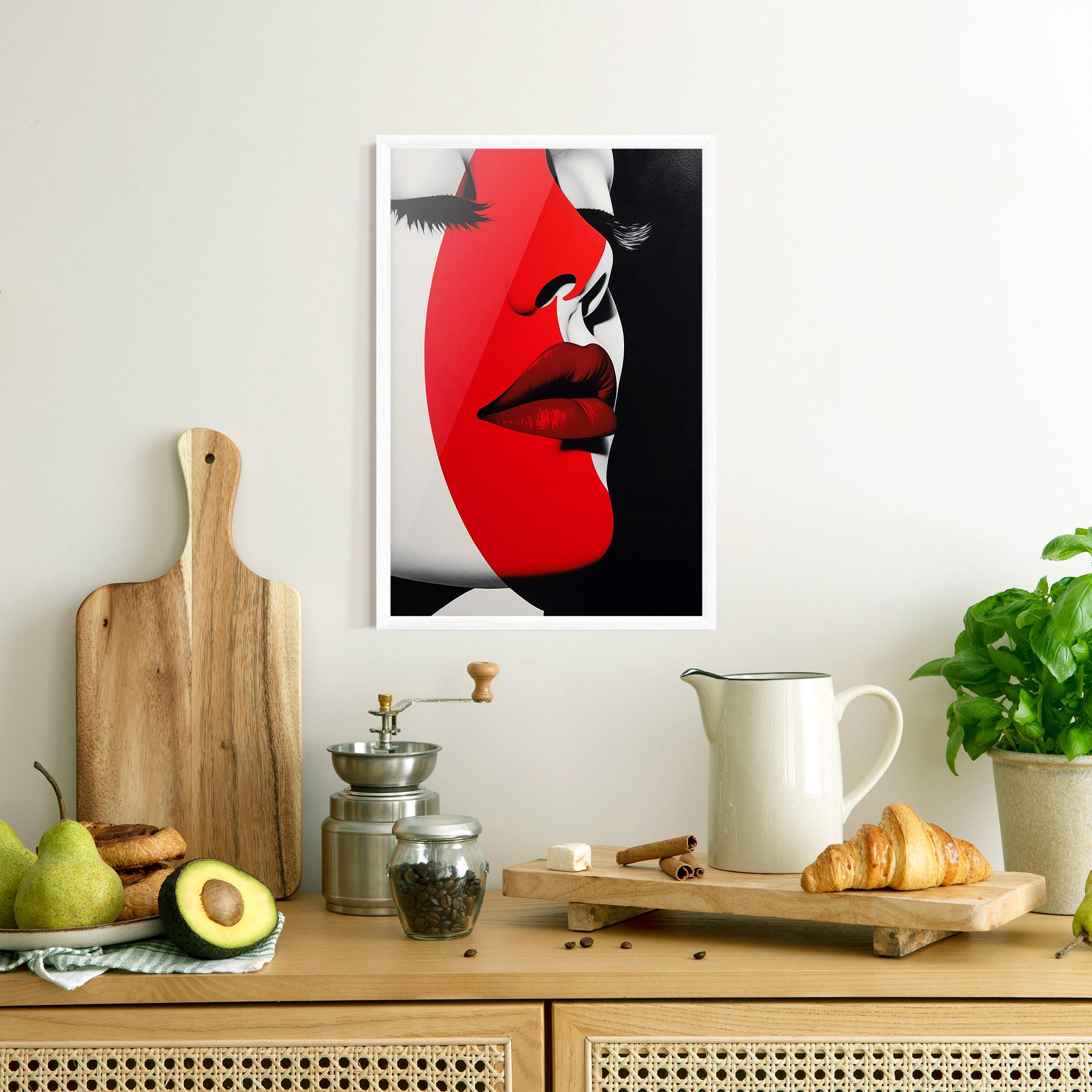 Poster Înrămat Dark Red Lips mockup 8