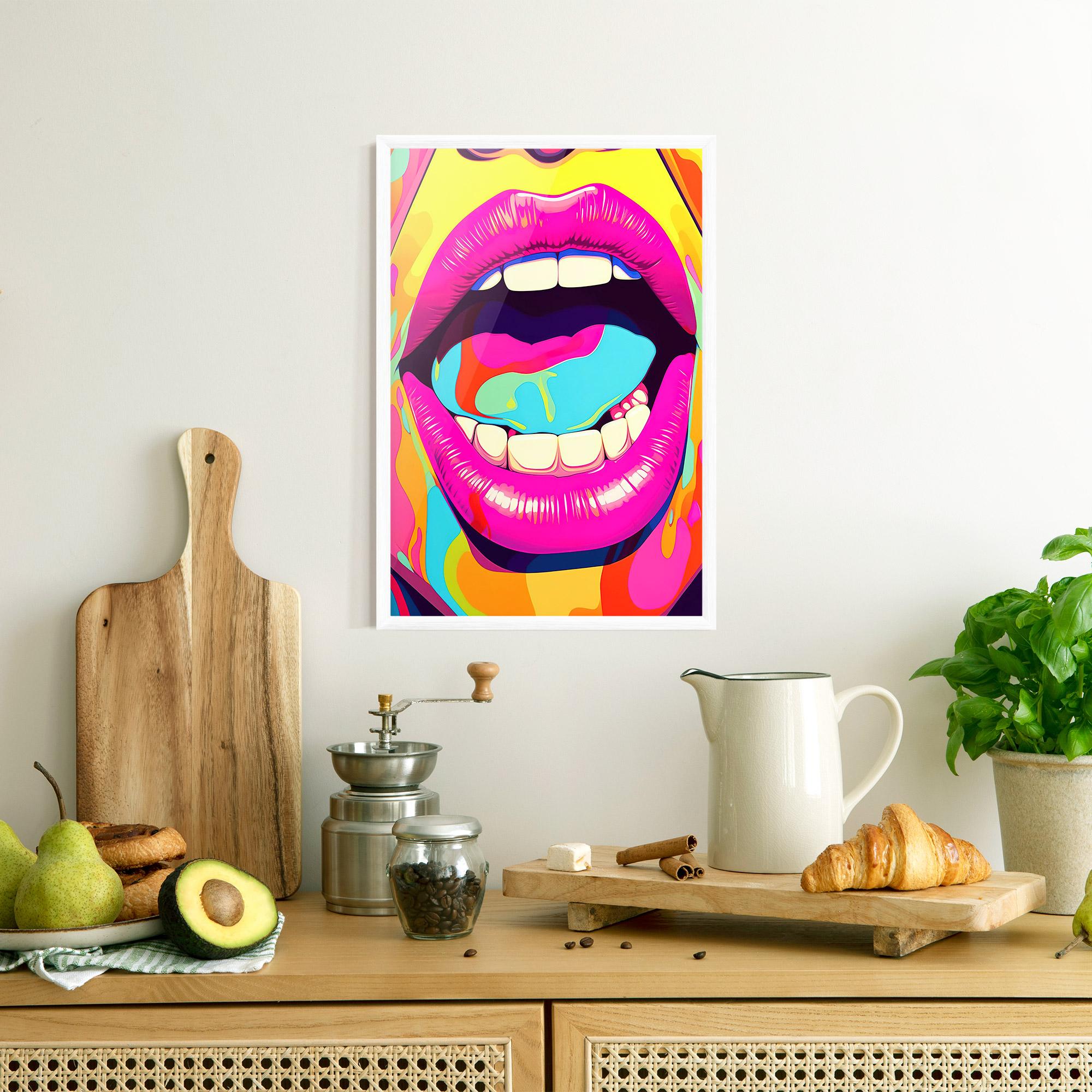 Poster Înrămat Pop Art Mouth mockup 8