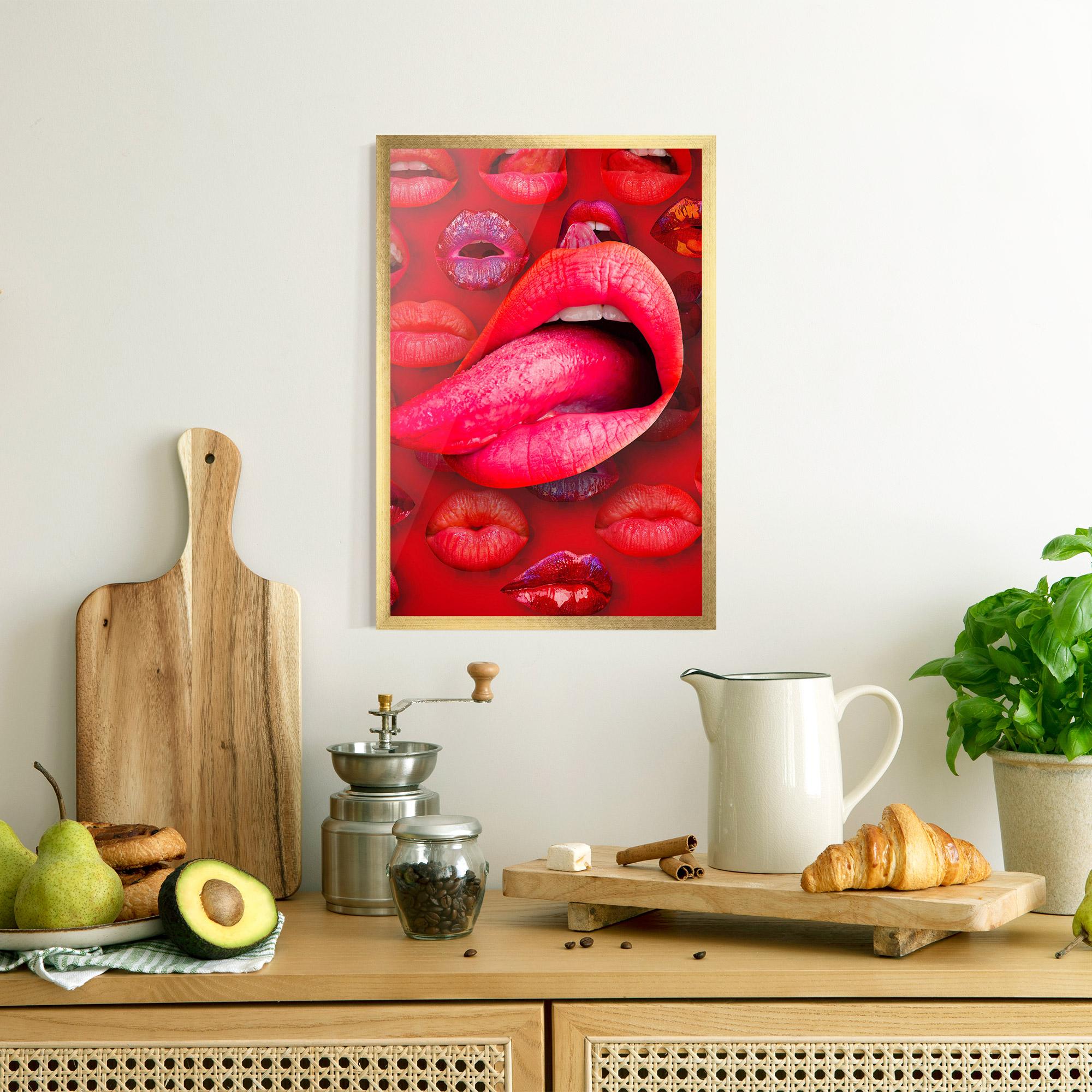 Poster Înrămat Big Tongue Collage mockup 8