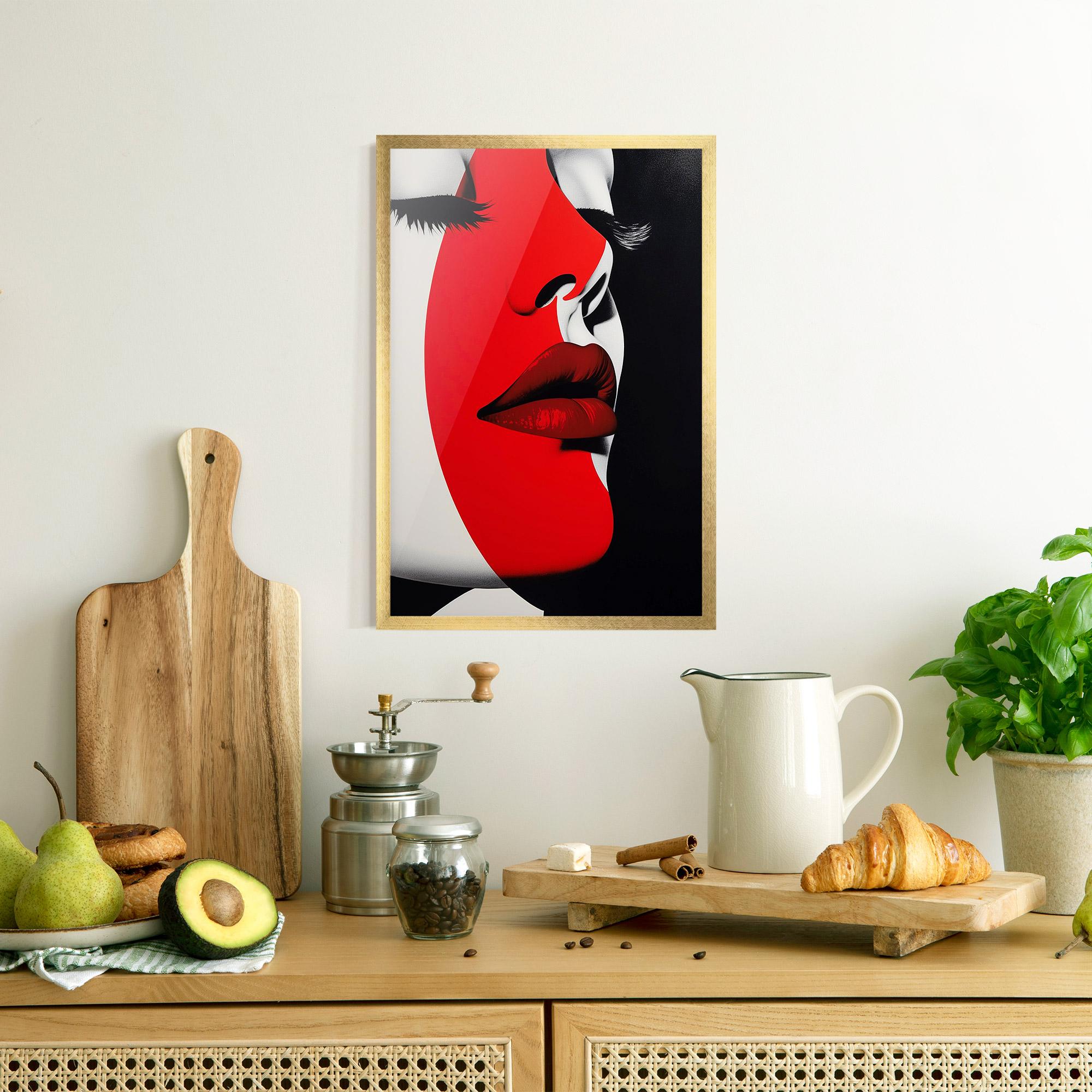 Poster Înrămat Dark Red Lips mockup 8