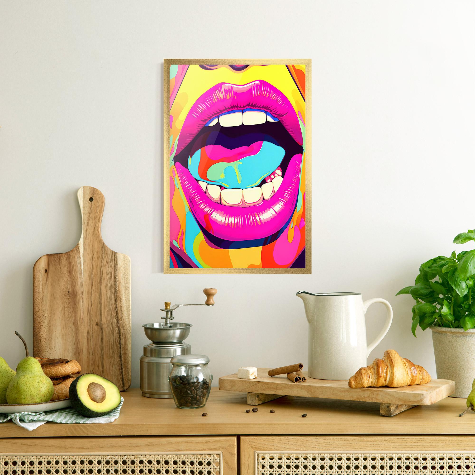 Poster Înrămat Pop Art Mouth mockup 8