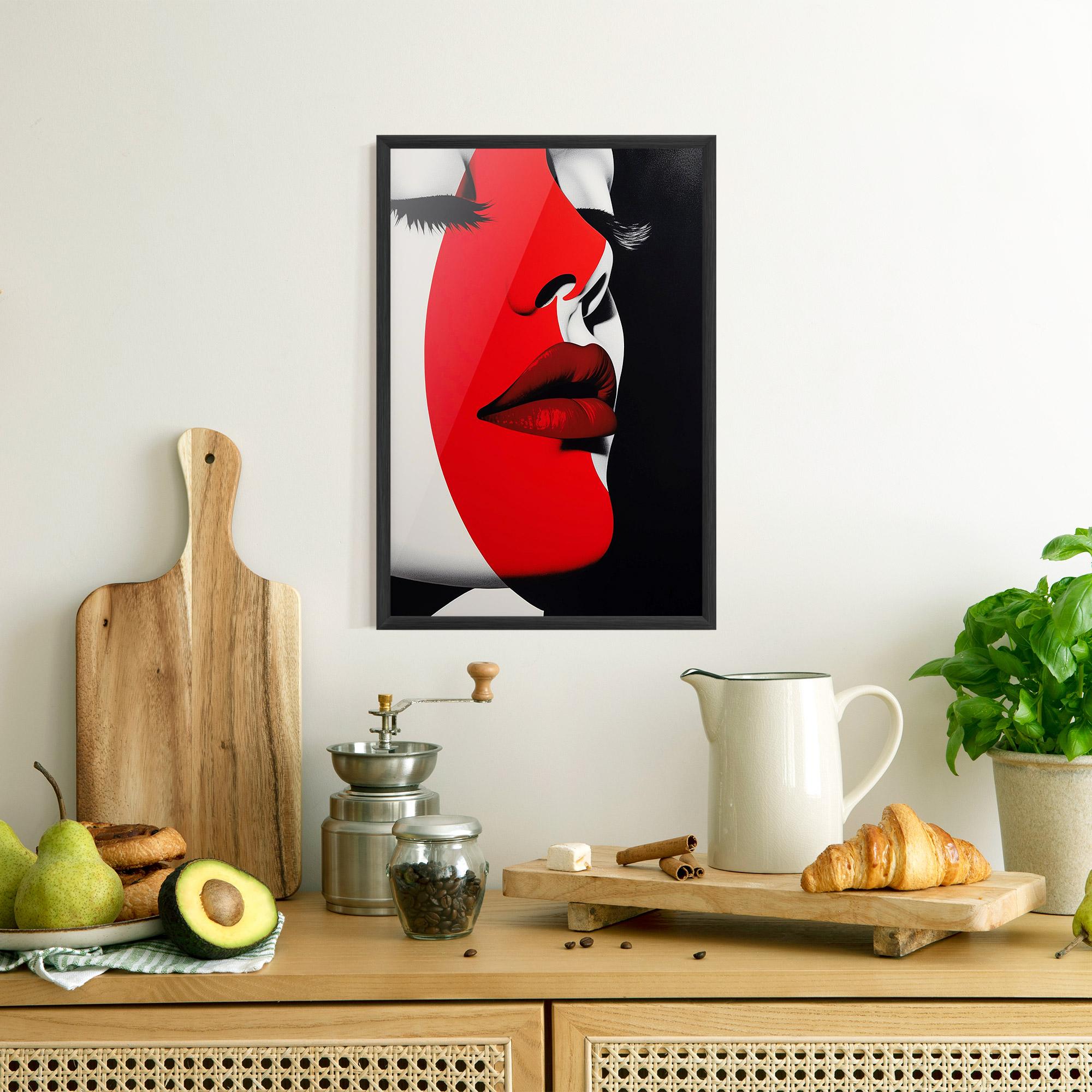 Poster Înrămat Dark Red Lips mockup 8