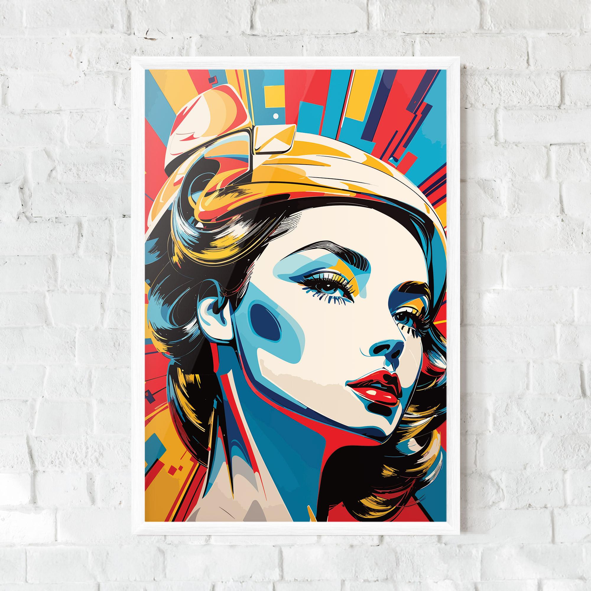 Poster Înrămat Colorful Portrait Lady mockup 0
