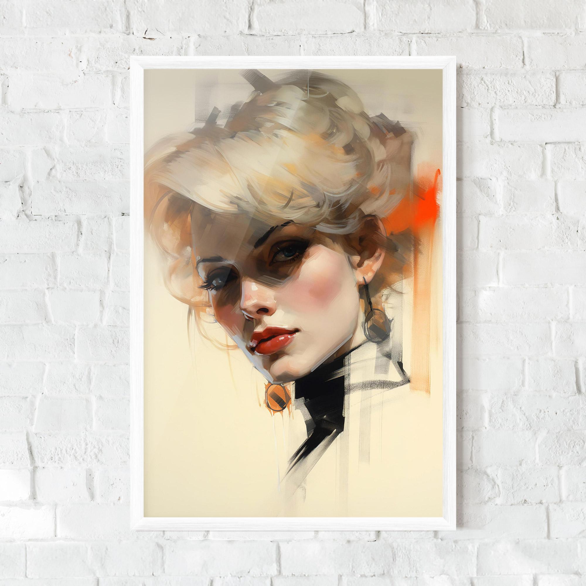 Poster Înrămat Rockabilly Blonde Girl mockup 0