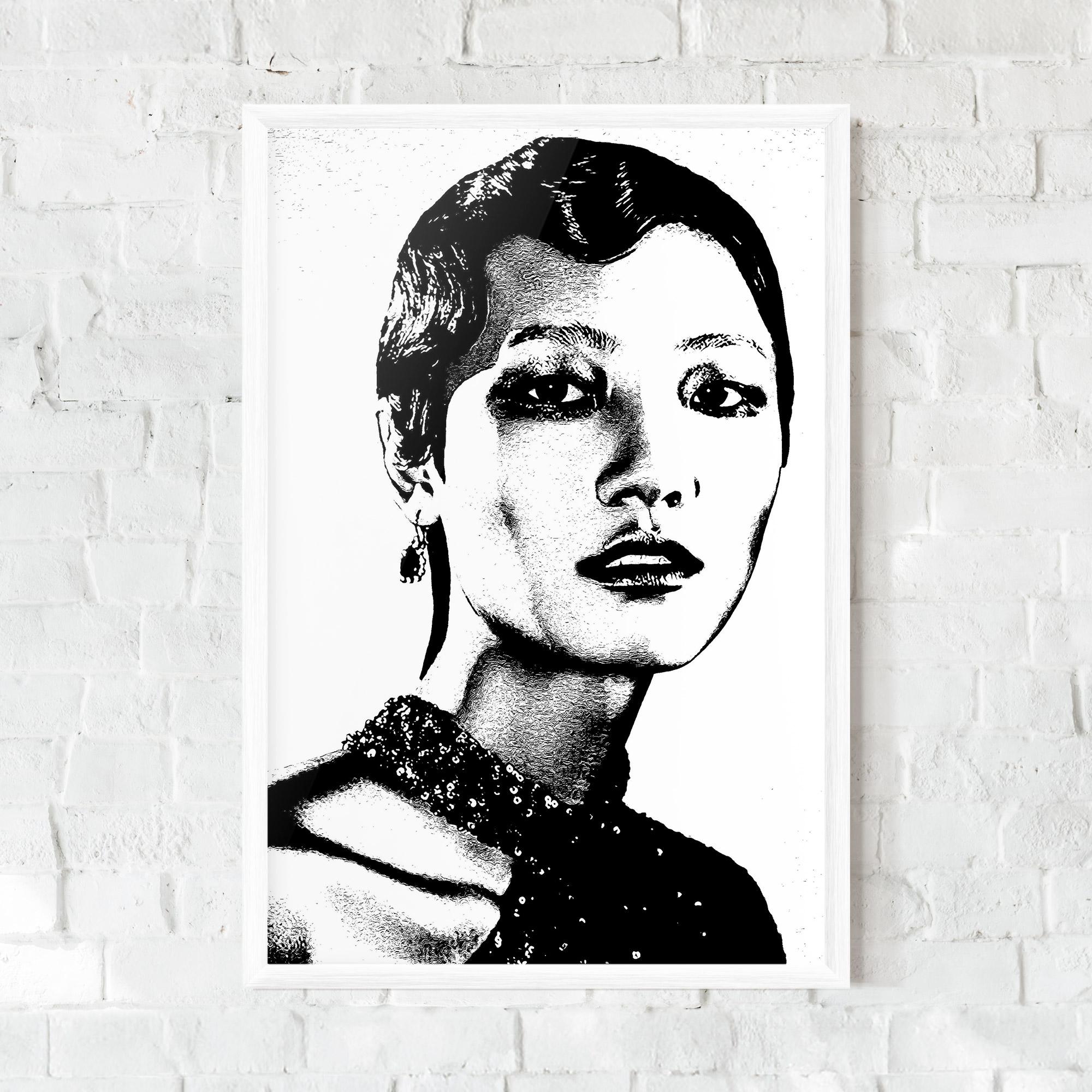Poster Înrămat White Black Portrait mockup 0