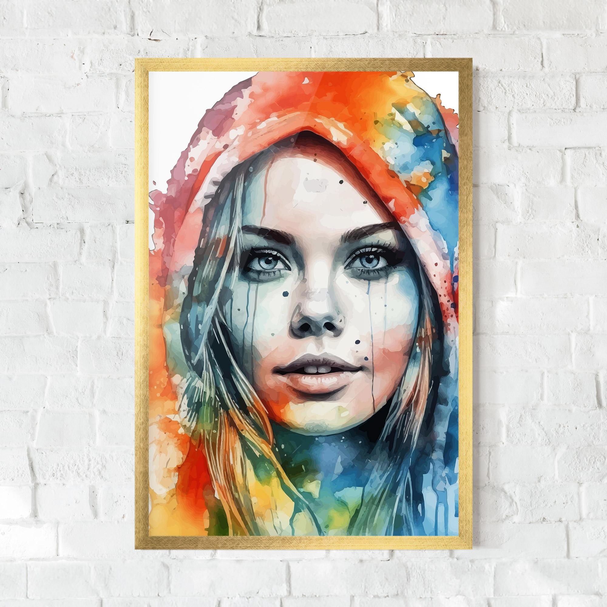Poster Înrămat Colorful Portrait Art mockup 0