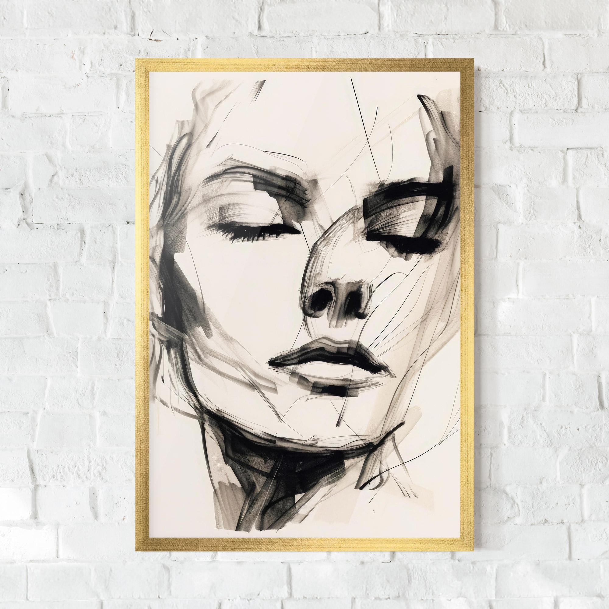 Poster Înrămat Continuous Line Woman mockup 0